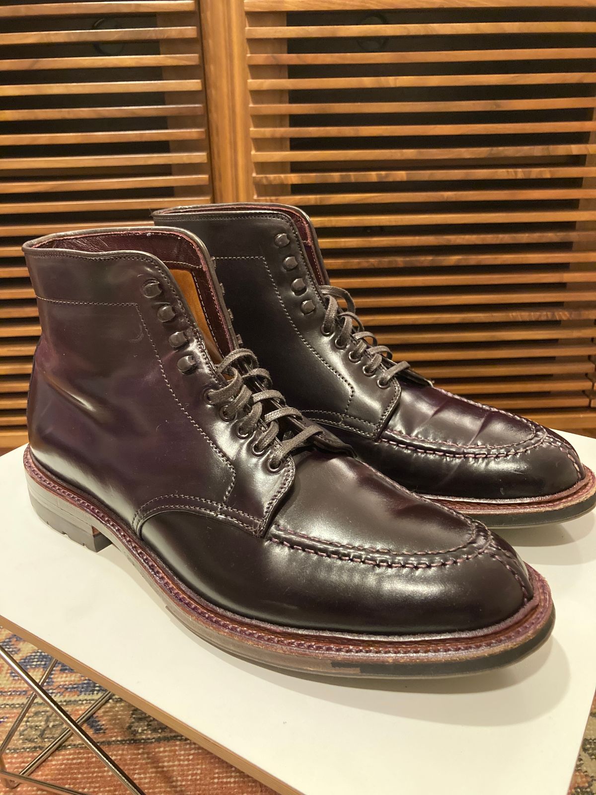 Photo by bankrobber on December 15, 2022 of the Alden Tanker Boot in Horween Color 8 Shell Cordovan.