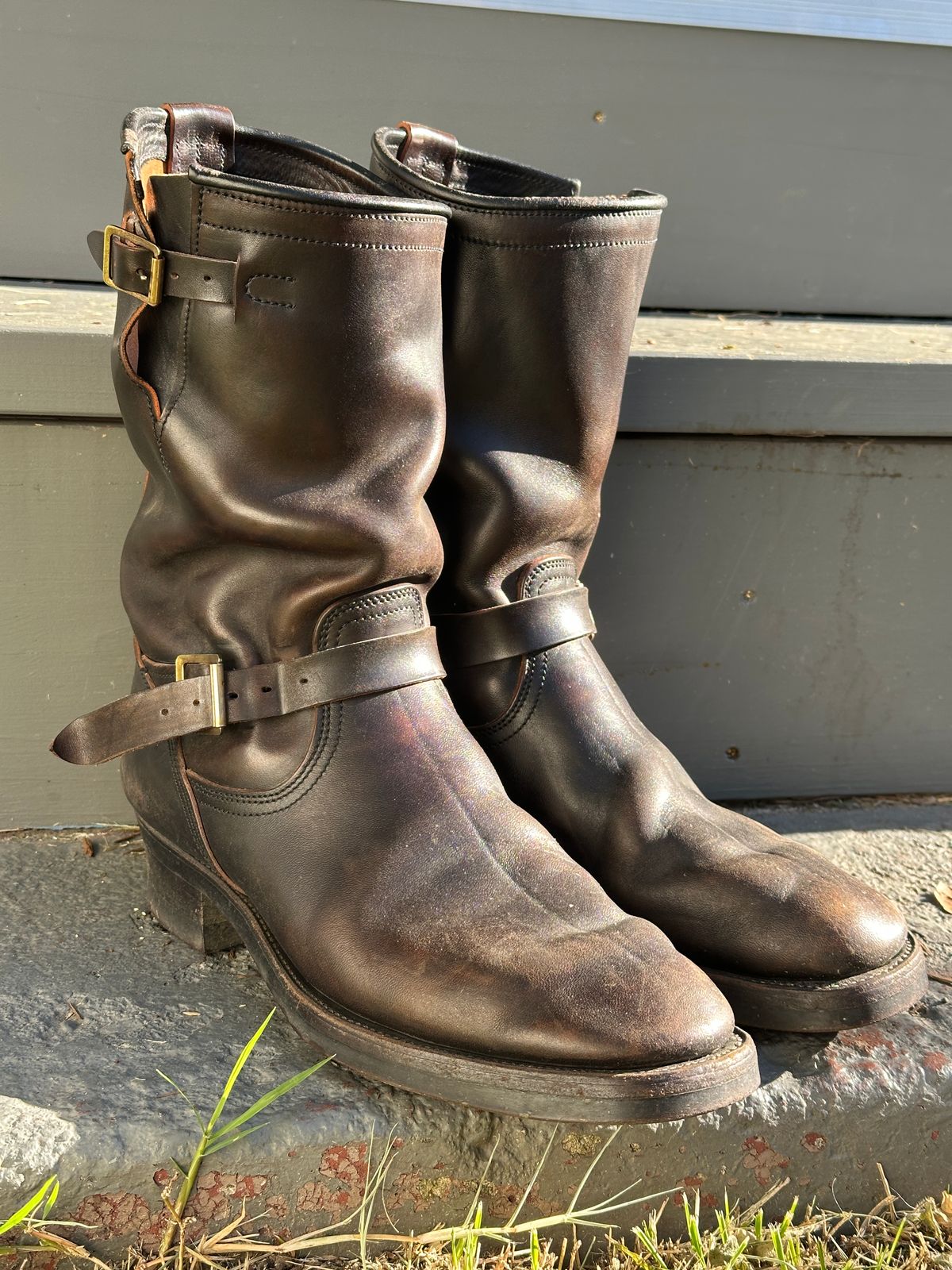 Photo by bankrobber on March 15, 2026 of the Unsung U 22-2 Engineer Boot in Maryam Toscanello Horsebutt Overdyed Black.