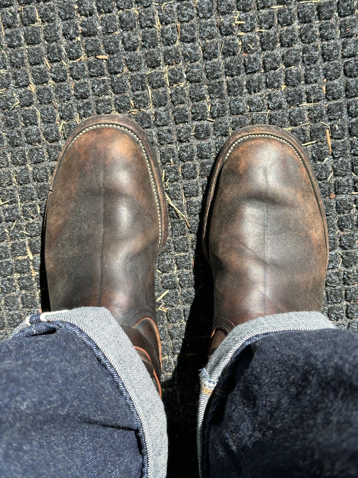 Photo by bankrobber on March 24, 2026 of the Unsung U 22-2 Engineer Boot in Maryam Toscanello Horsebutt Overdyed Black.