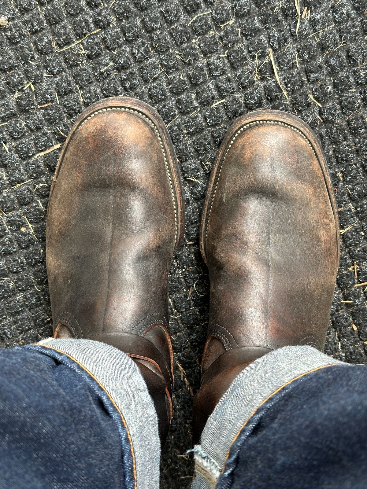 Photo by bankrobber on March 30, 2026 of the Unsung U 22-2 Engineer Boot in Maryam Toscanello Horsebutt Overdyed Black.