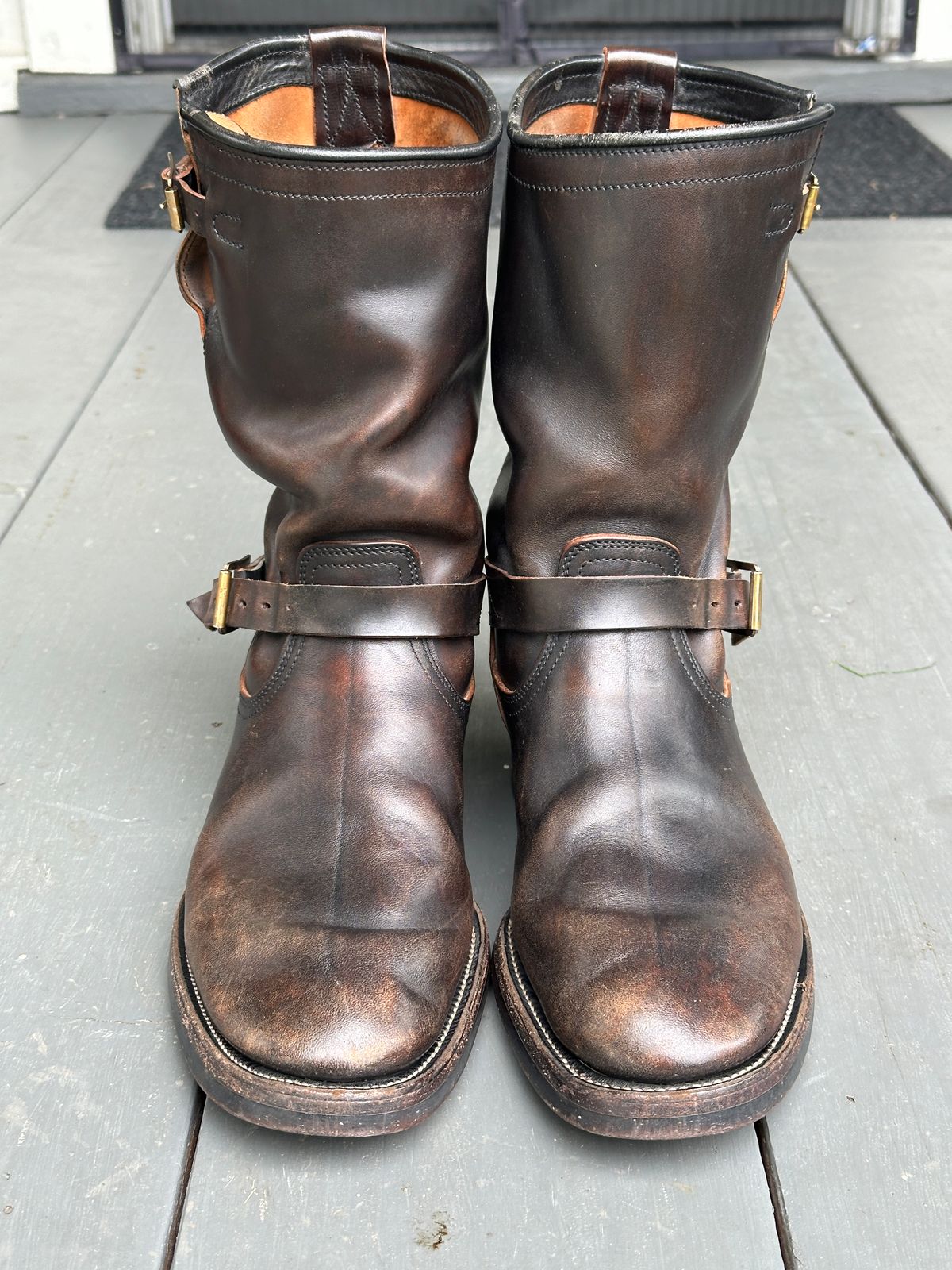 Photo by bankrobber on April 1, 2026 of the Unsung U 22-2 Engineer Boot in Maryam Toscanello Horsebutt Overdyed Black.