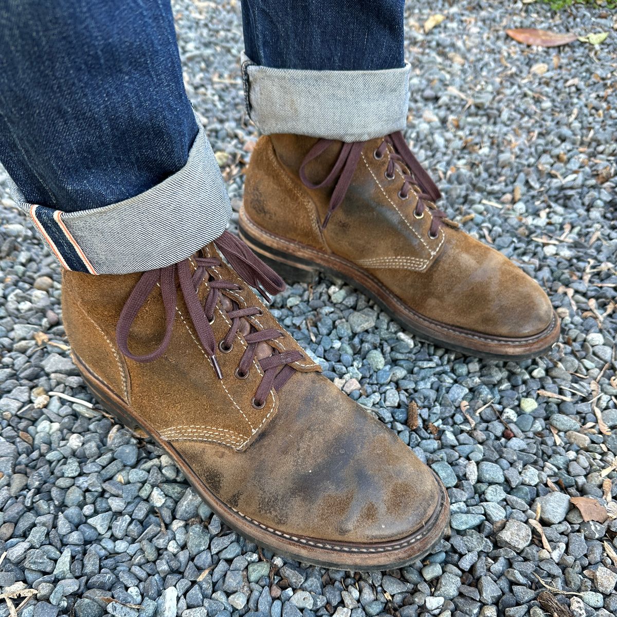 Photo by bankrobber on February 11, 2024 of the John Lofgren M-43 Service Shoes in Horween Natural Chromexcel Roughout.