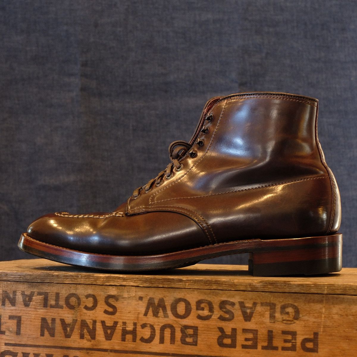 Photo by bankrobber on September 30, 2025 of the Alden Indy Boot in Horween Color 8 Shell Cordovan.