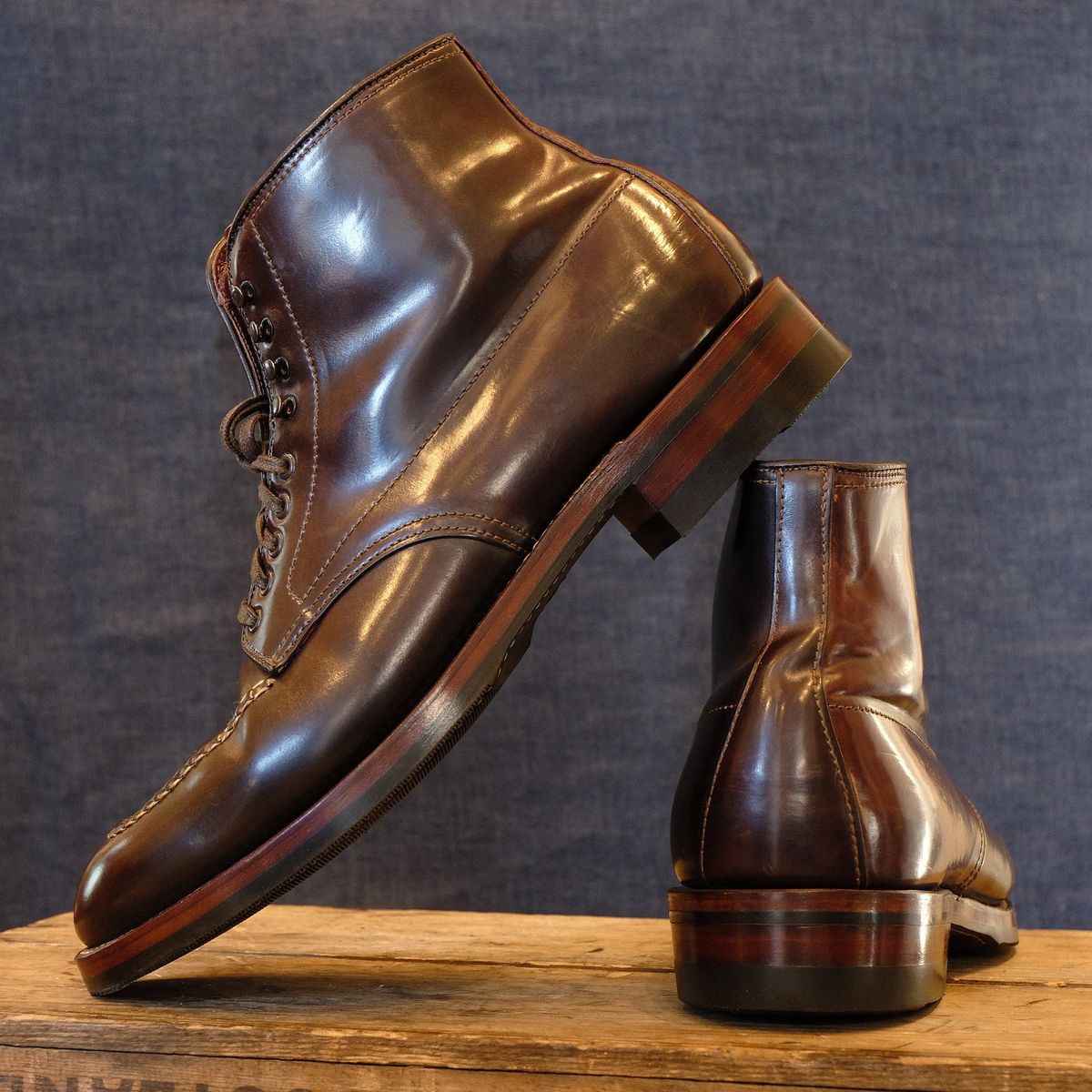 Photo by bankrobber on September 30, 2025 of the Alden Indy Boot in Horween Color 8 Shell Cordovan.