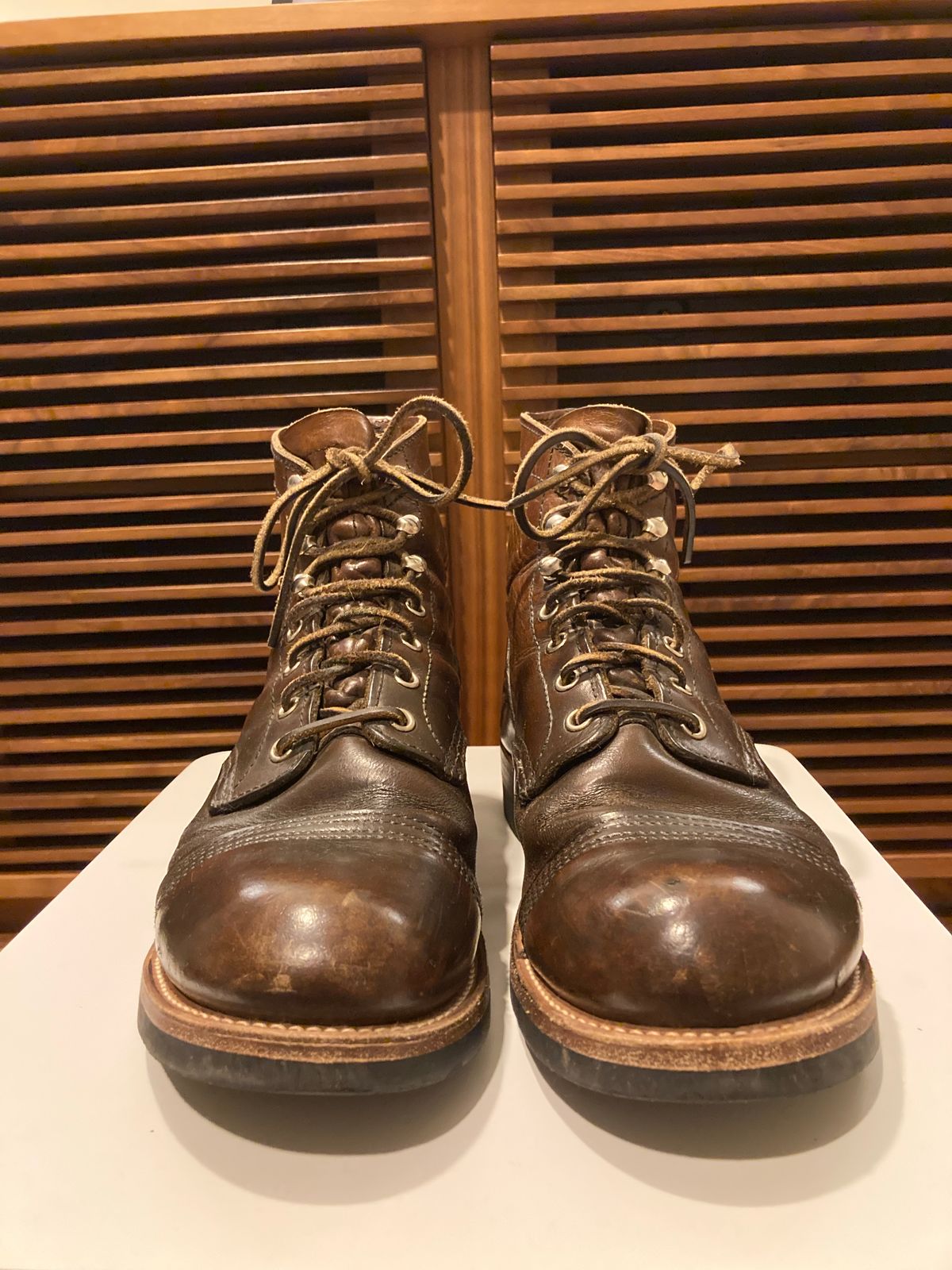 Photo by bankrobber on August 11, 2022 of the Red Wing Iron Ranger in S.B. Foot Amber Harness.