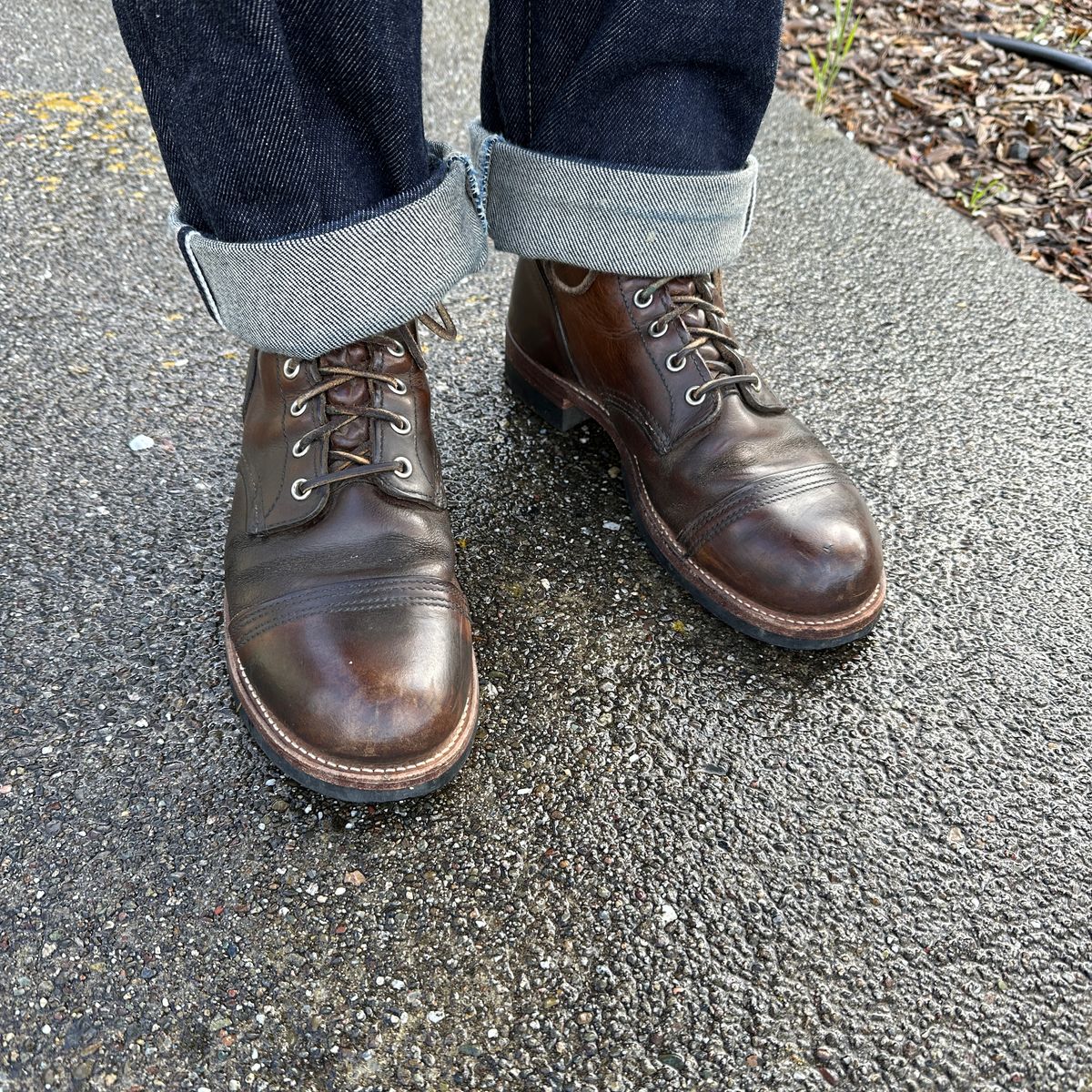 Photo by bankrobber on April 1, 2025 of the Red Wing Iron Ranger in S.B. Foot Amber Harness.