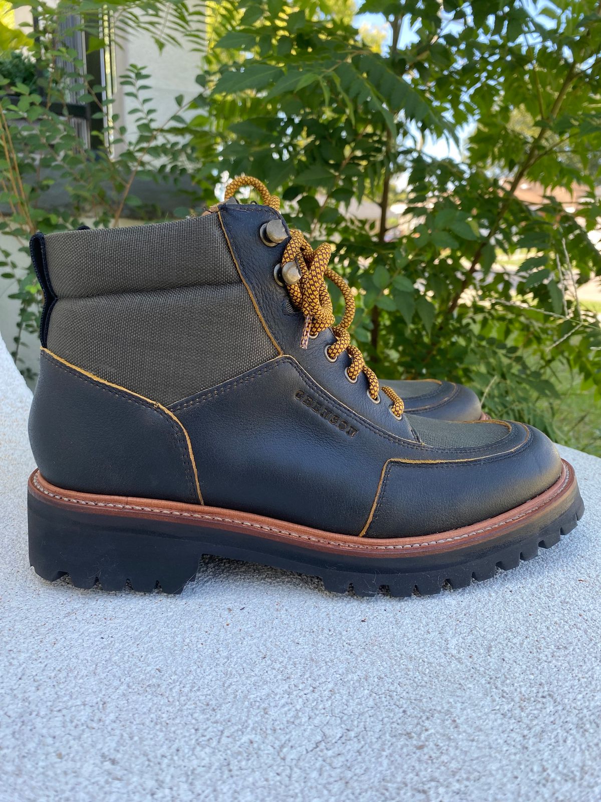 Photo by booth on October 1, 2023 of the Grenson Fiona Walking Boots in Brown Vintage Softie Calf.