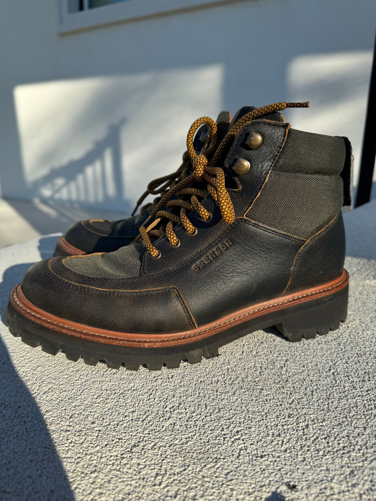 Photo by booth on January 4, 2024 of the Grenson Fiona Walking Boots in Brown Vintage Softie Calf.