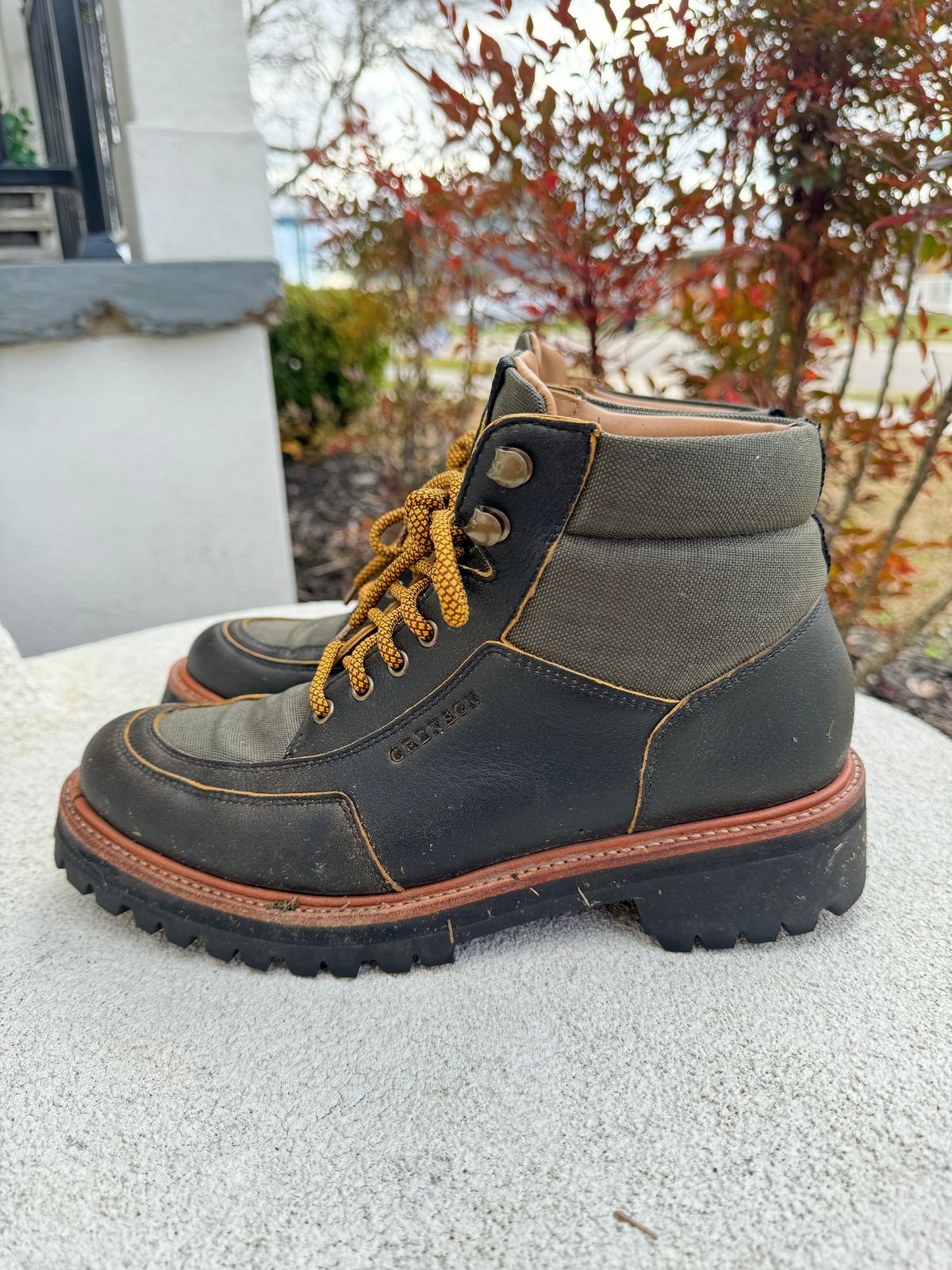 Photo by booth on February 5, 2024 of the Grenson Fiona Walking Boots in Brown Vintage Softie Calf.