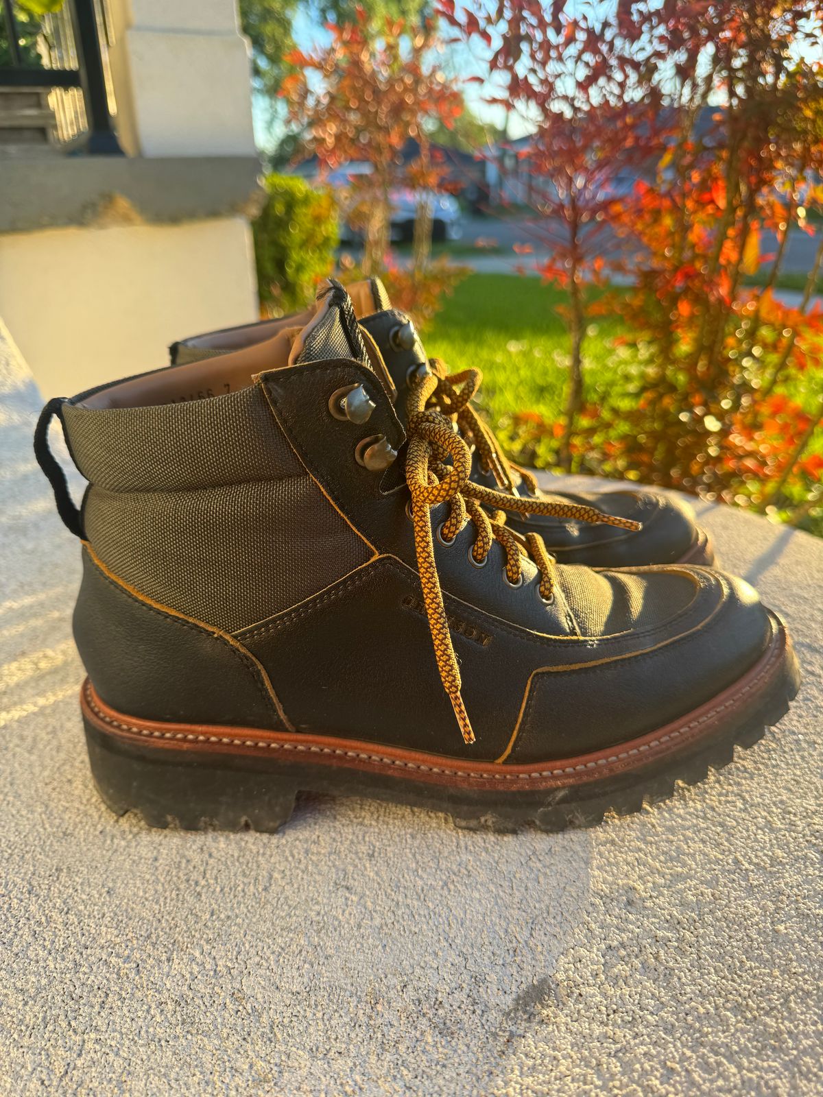 Photo by booth on April 4, 2024 of the Grenson Fiona Walking Boots in Brown Vintage Softie Calf.