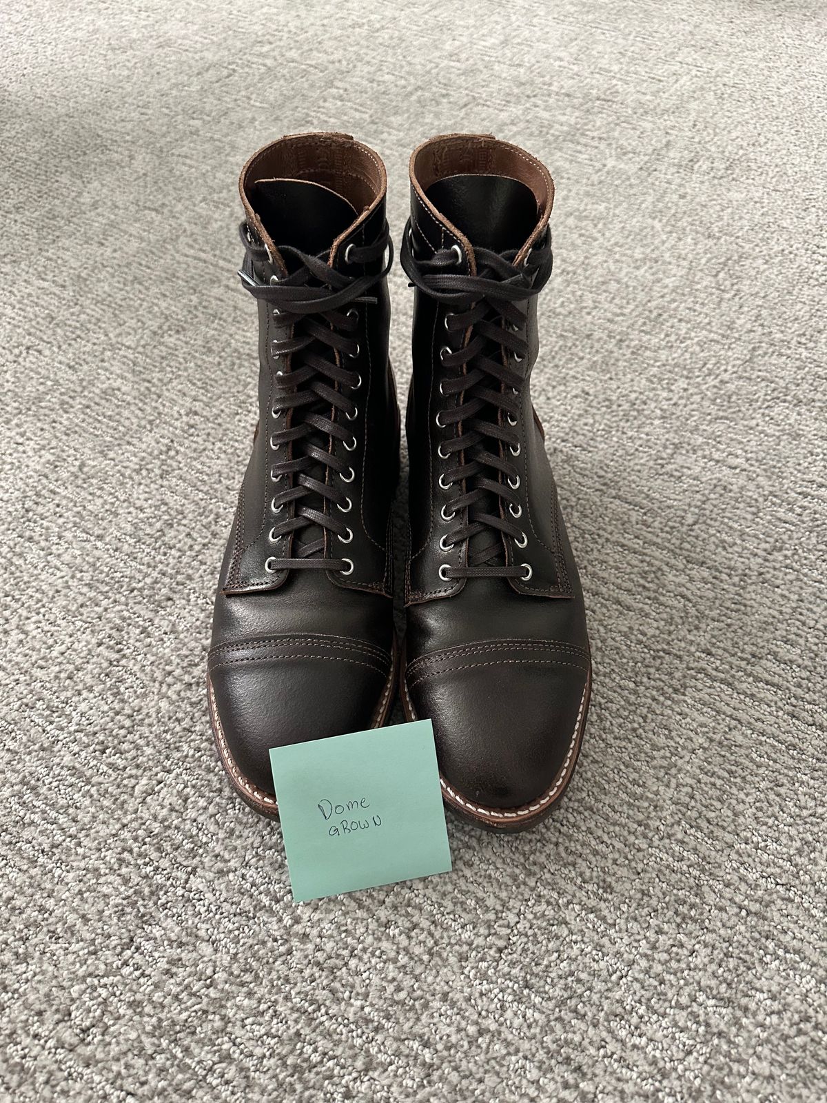Photo by carey_francis on November 6, 2023 of the Thursday Logger in Horween Dark Brown Waxed Flesh.