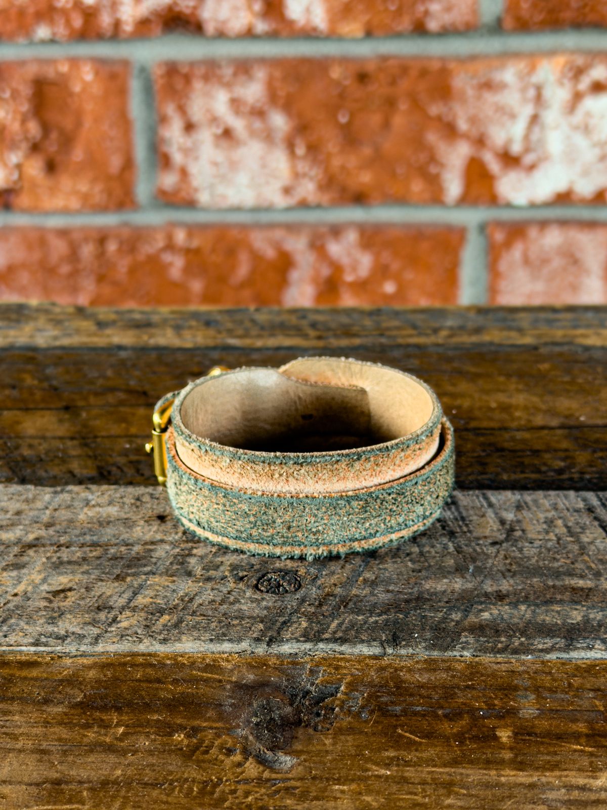 Photo by KVanDev on January 1, 2026 of the Harker Leatherworks Leather cuff in Unknown Natural Veg Tan Roughout.