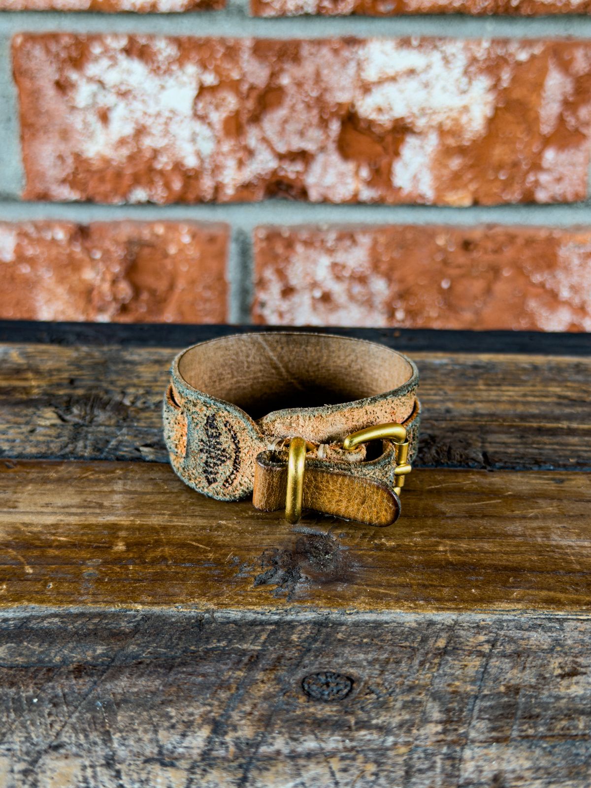 Photo by KVanDev on April 5, 2026 of the Harker Leatherworks Leather cuff in Unknown Natural Veg Tan Roughout.