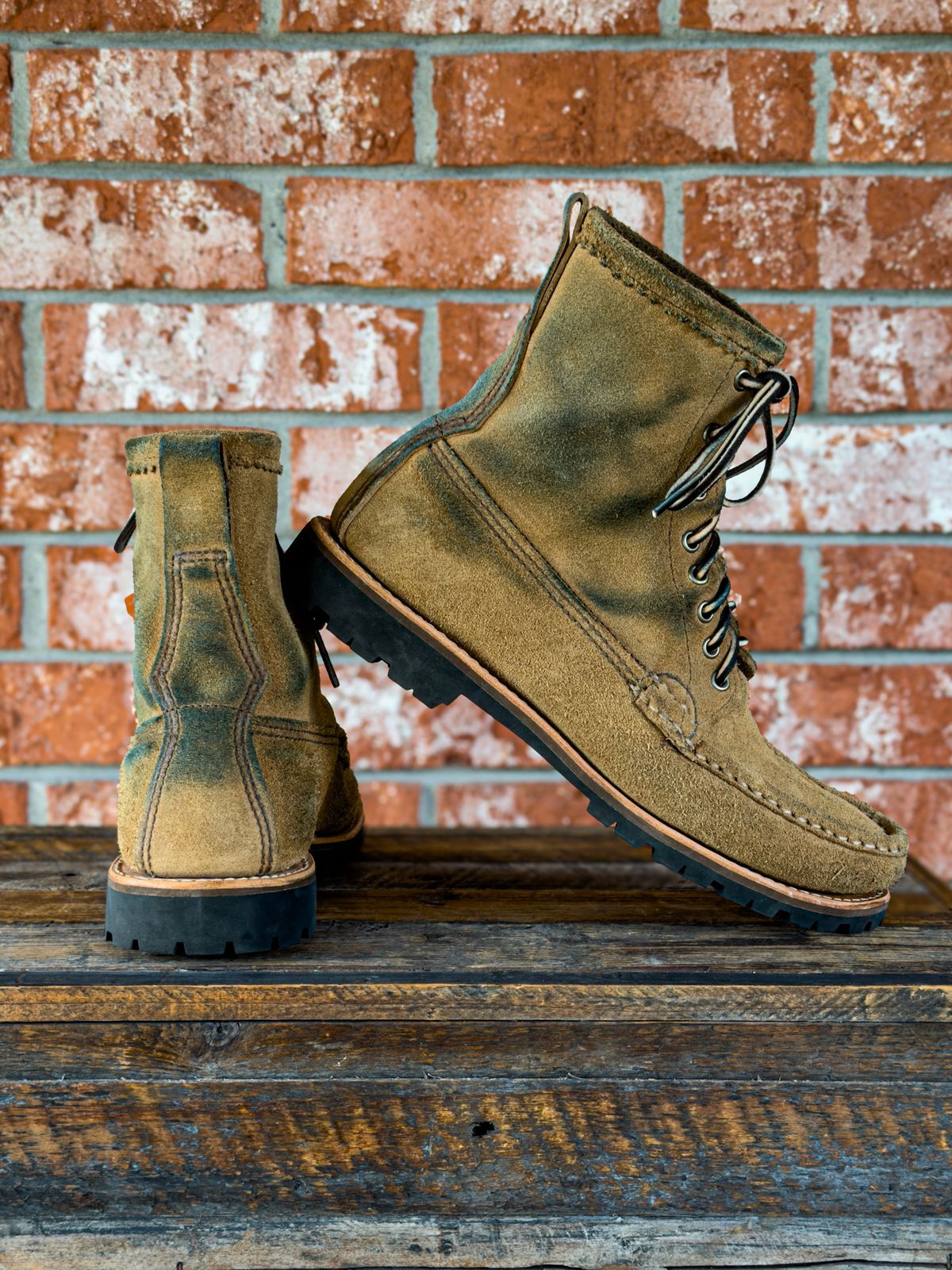 Photo by KVanDev on October 7, 2025 of the Russell Moccasin Co. Backcountry in Horween Marine Field Roughout.