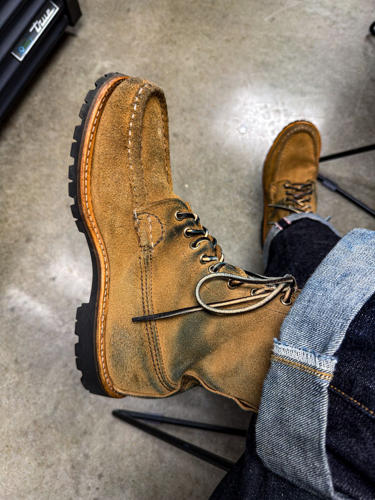 Photo by KVanDev on October 30, 2025 of the Russell Moccasin Co. Backcountry in Horween Marine Field Roughout.