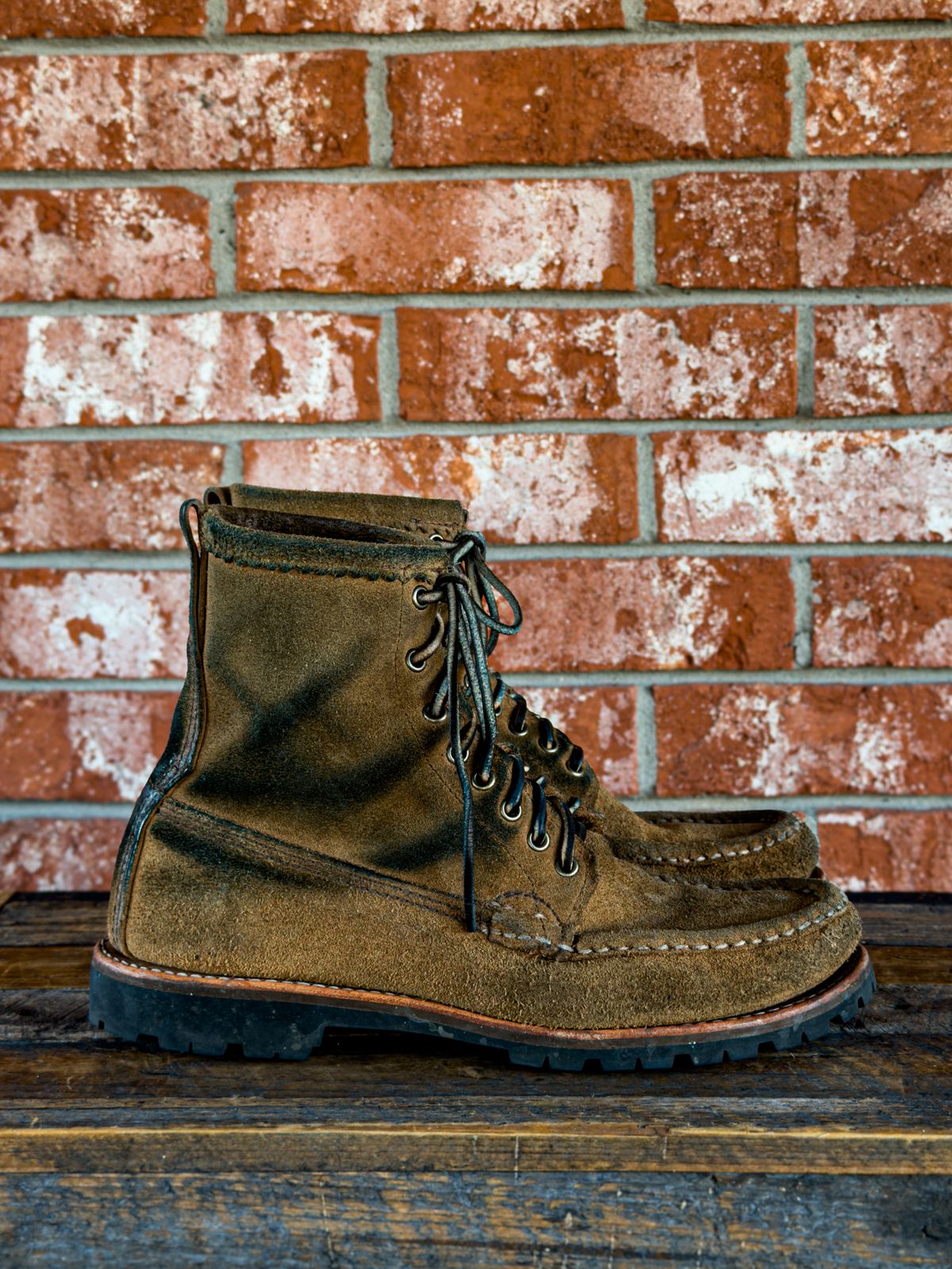 Photo by KVanDev on February 5, 2026 of the Russell Moccasin Co. Backcountry in Horween Marine Field Roughout.
