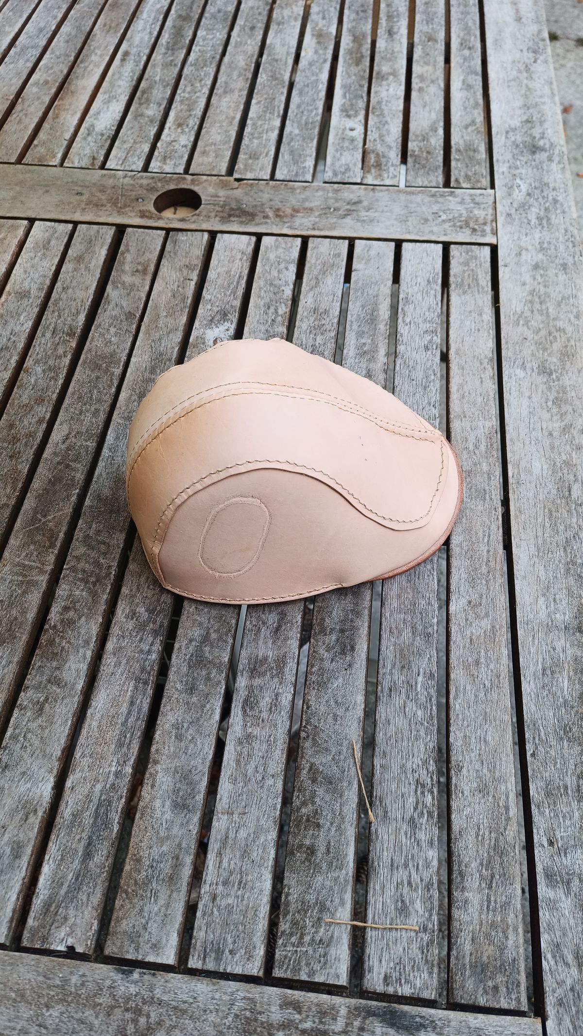 Photo by timmoffatt on September 18, 2025 of the Self-Made Flat Cap in Vegetable Tan.