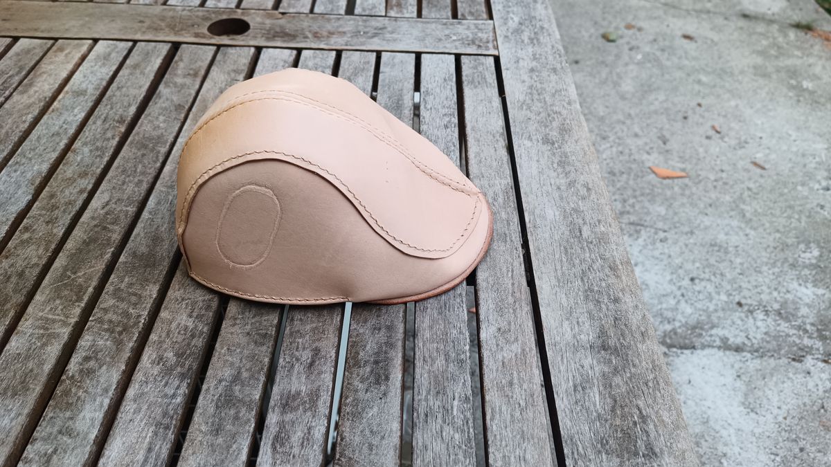 Photo by timmoffatt on September 18, 2025 of the Self-Made Flat Cap in Vegetable Tan.