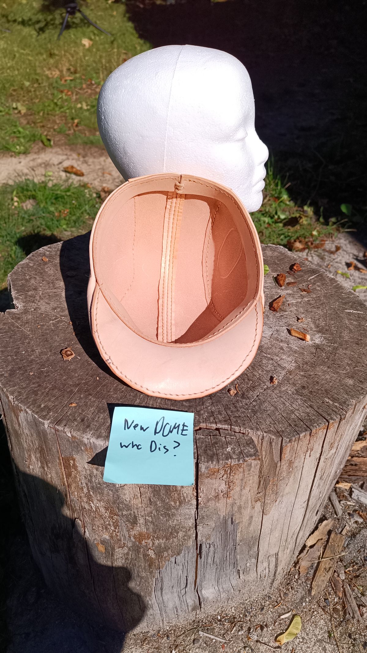 Photo by timmoffatt on October 1, 2025 of the Self-Made Flat Cap in Vegetable Tan.