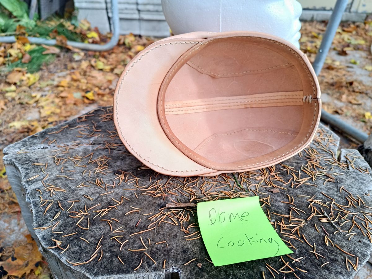 Photo by timmoffatt on November 1, 2025 of the Self-Made Flat Cap in Vegetable Tan.
