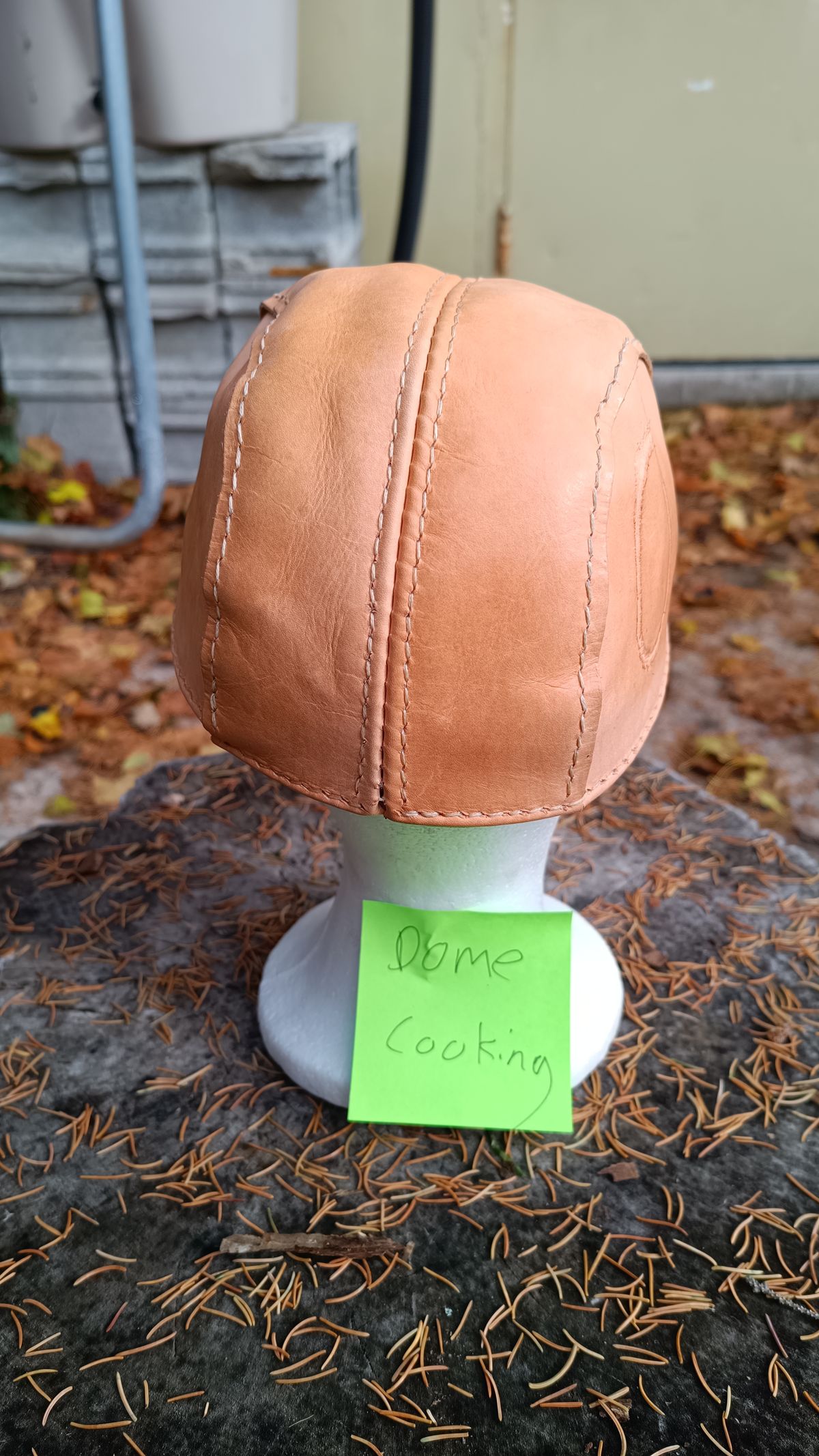 Photo by timmoffatt on November 1, 2025 of the Self-Made Flat Cap in Vegetable Tan.