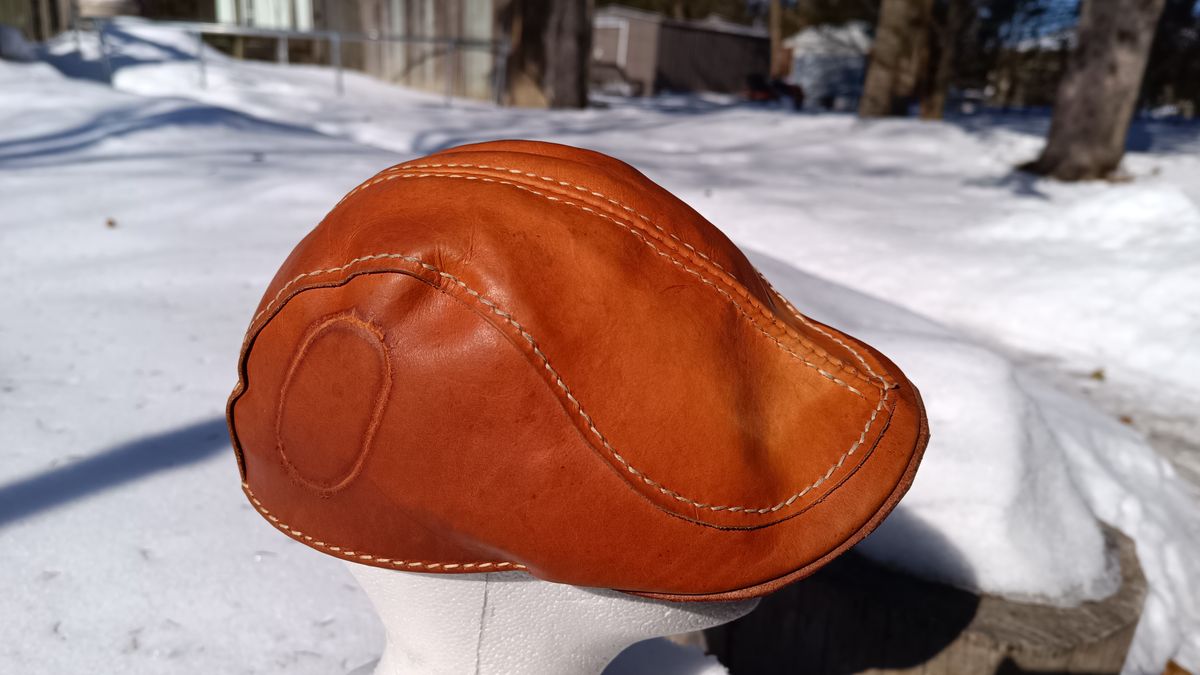 Photo by timmoffatt on March 2, 2026 of the Self-Made Flat Cap in Vegetable Tan.