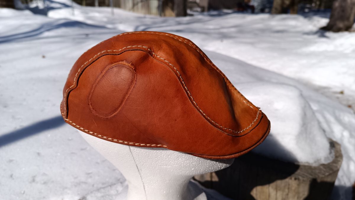 Photo by timmoffatt on March 2, 2026 of the Self-Made Flat Cap in Vegetable Tan.