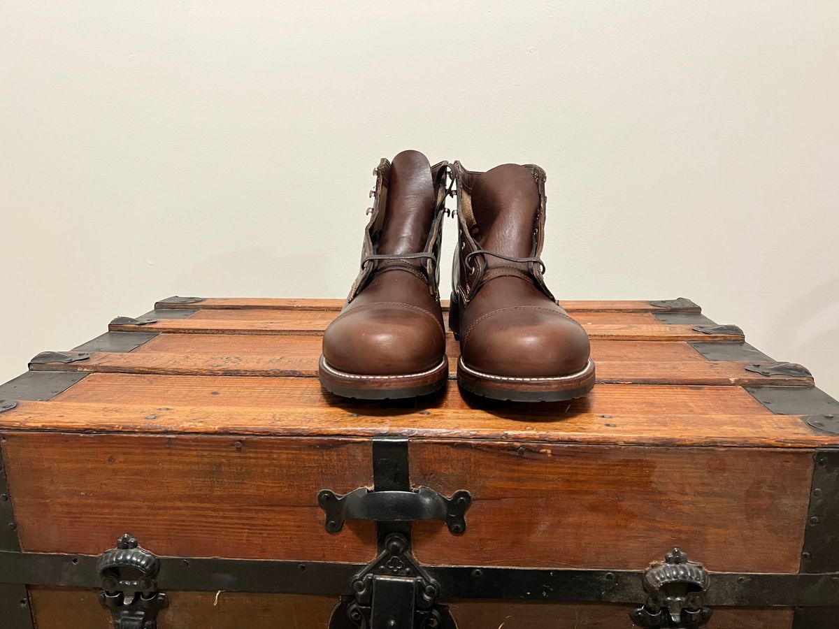 Photo by mluchterhand on October 8, 2025 of the Wolverine 1000 Mile Cap-Toe Boot in Horween Havana Brown Chromexcel.