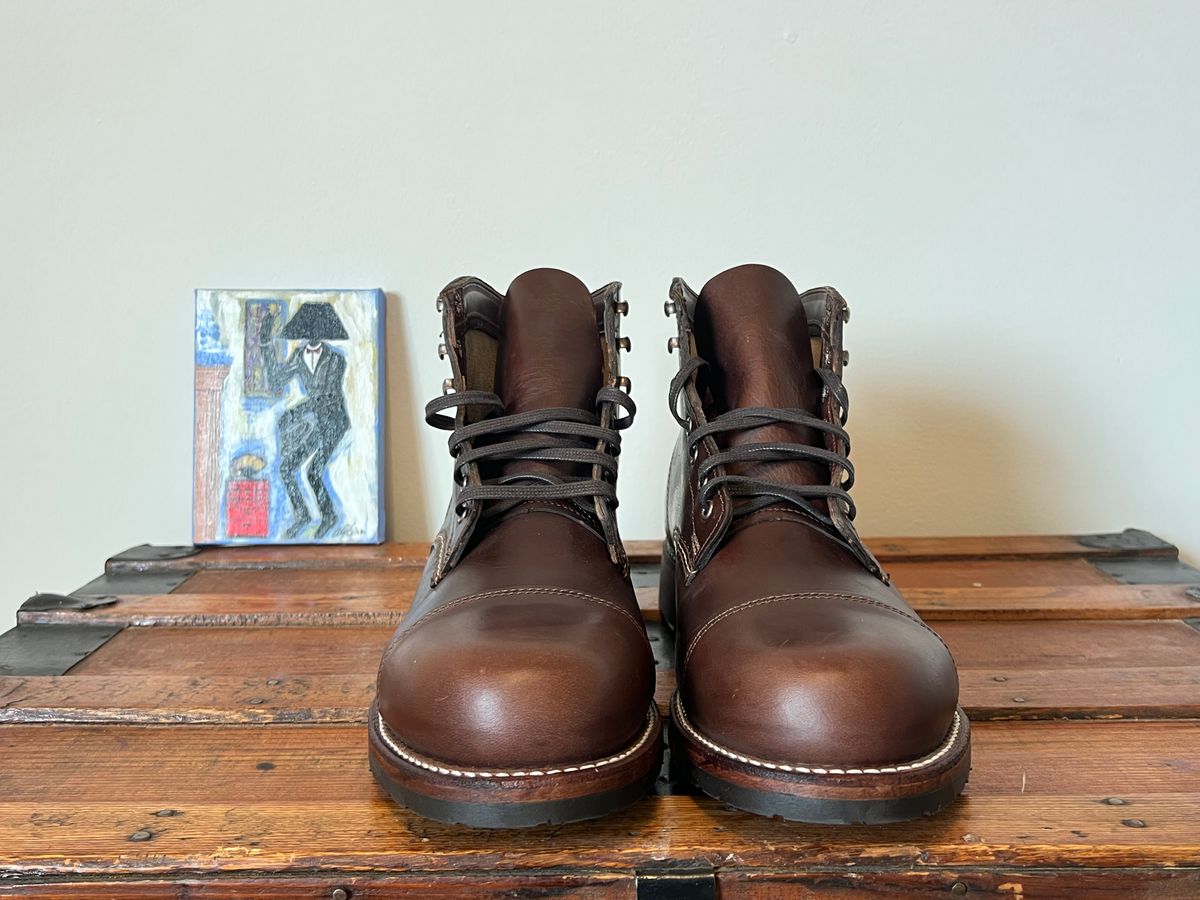 Photo by mluchterhand on November 5, 2025 of the Wolverine 1000 Mile Cap-Toe Boot in Horween Havana Brown Chromexcel.