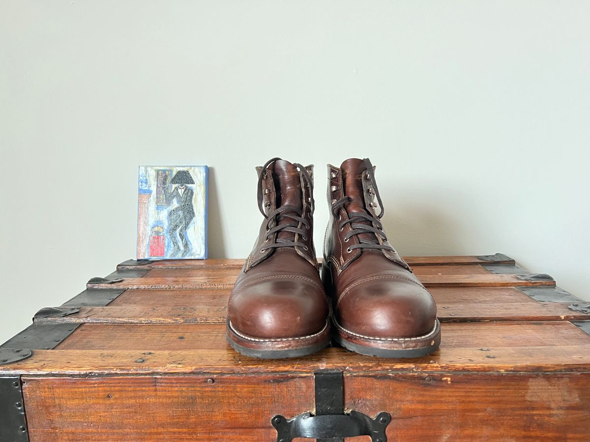 Photo by mluchterhand on January 6, 2026 of the Wolverine 1000 Mile Cap-Toe Boot in Horween Havana Brown Chromexcel.