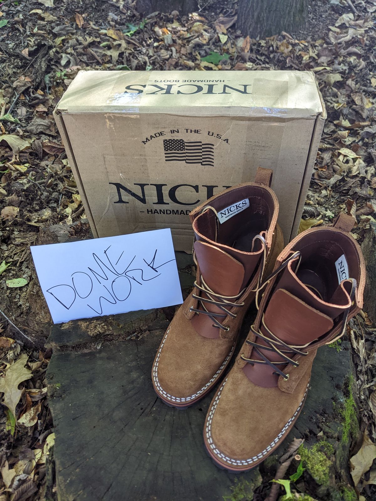 Photo by HairySuede on October 3, 2022 of the Nicks Urban Logger in Seidel 1964 Brown Roughout.