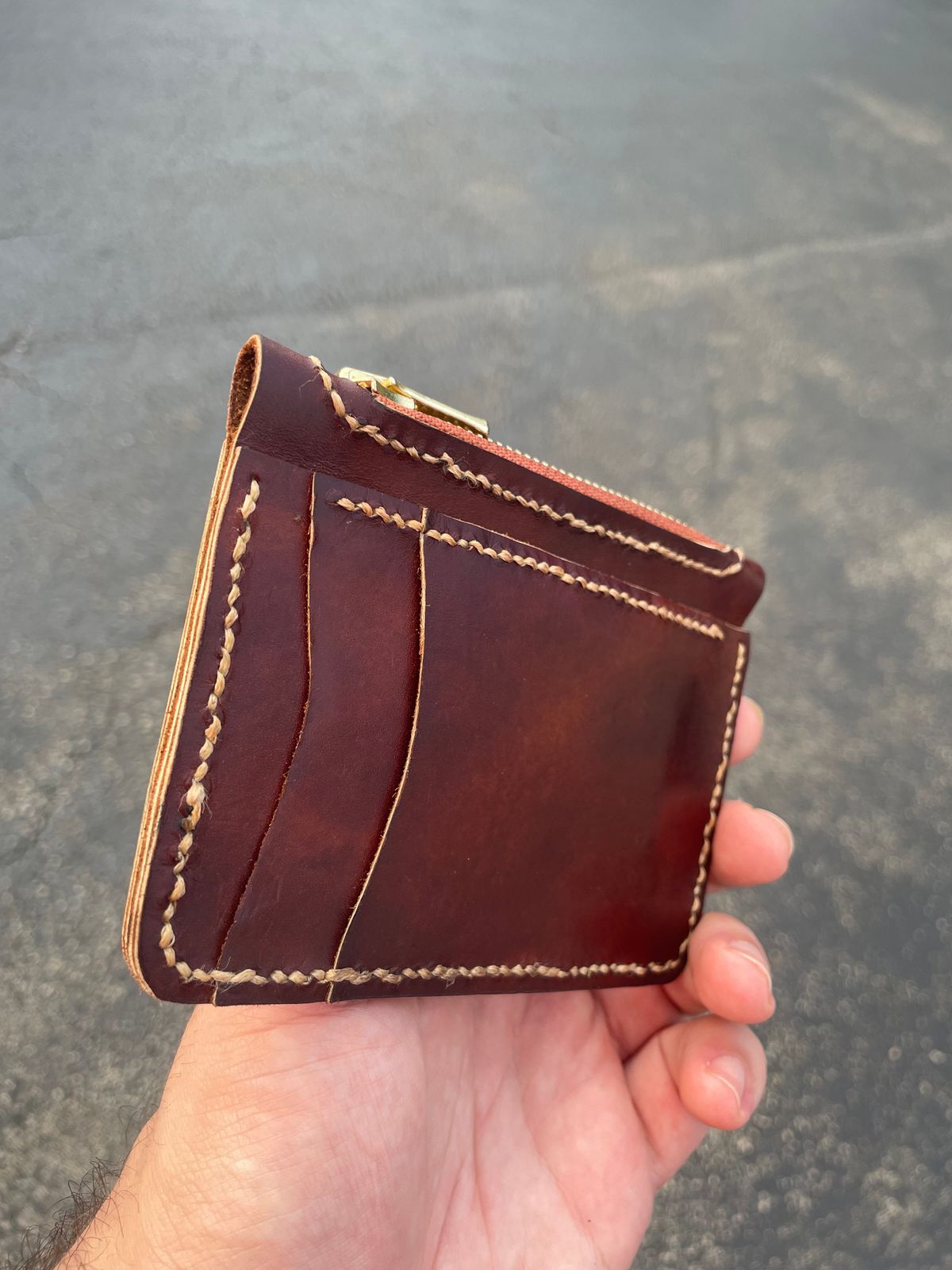 Photo by solidsalami117 on October 5, 2025 of the Self-Made Zip Wallet in “Bracklen” Ilcea Museum Calf.