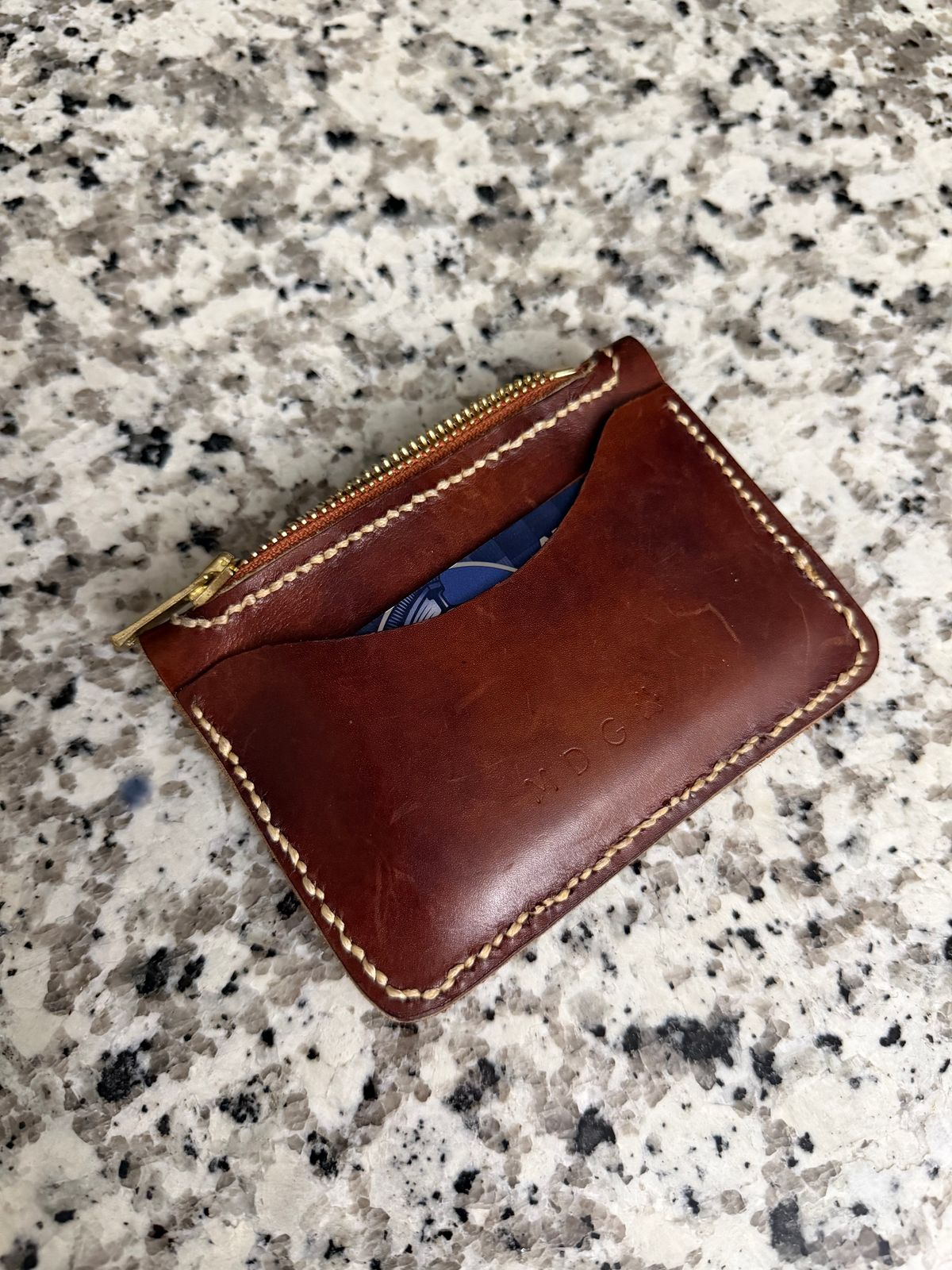 Photo by solidsalami117 on December 6, 2025 of the Self-Made Zip Wallet in “Bracklen” Ilcea Museum Calf.