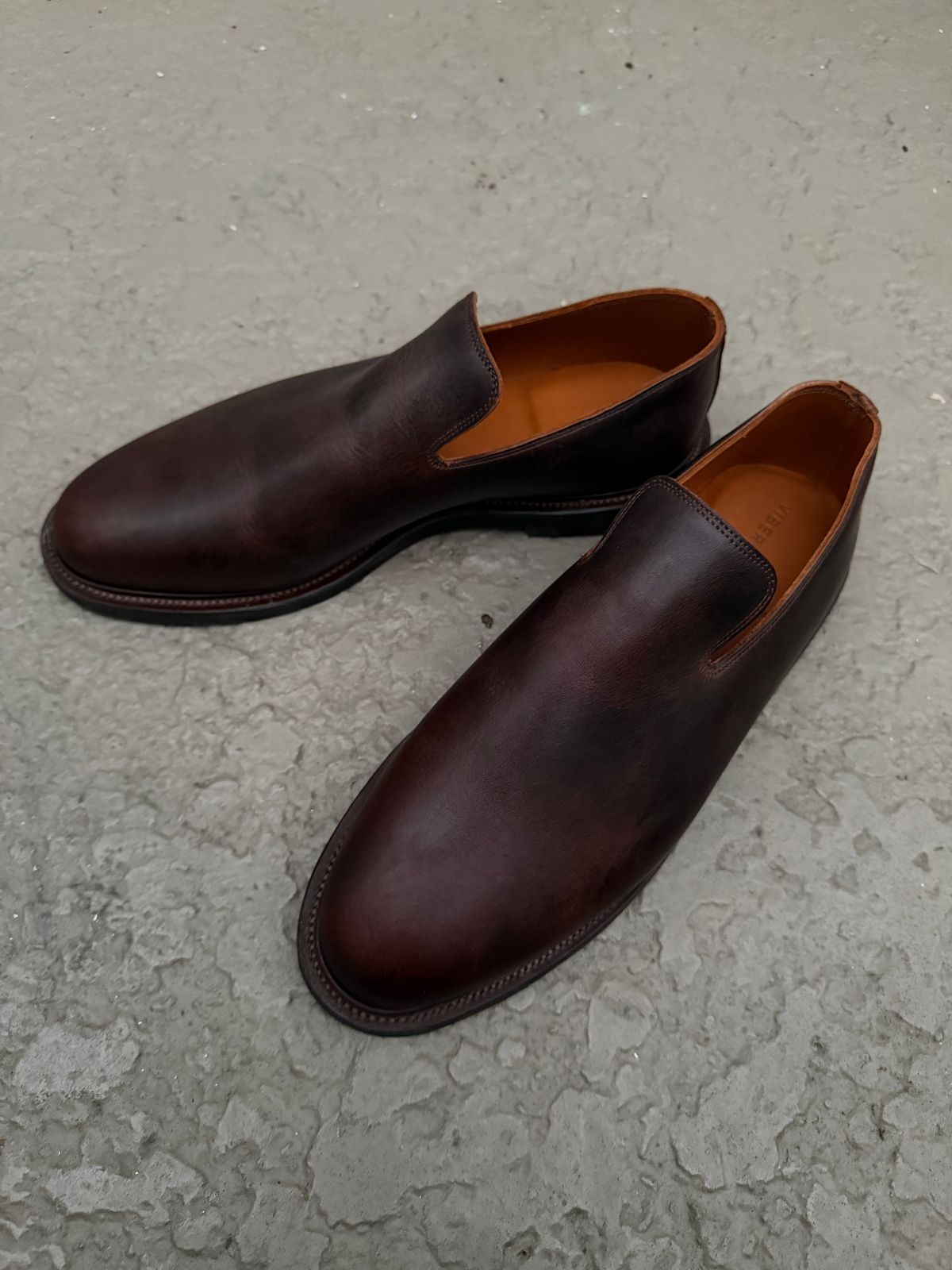 Photo by solidsalami117 on November 1, 2025 of the Viberg Slipper in C.F. Stead Whiskey Phoenix.