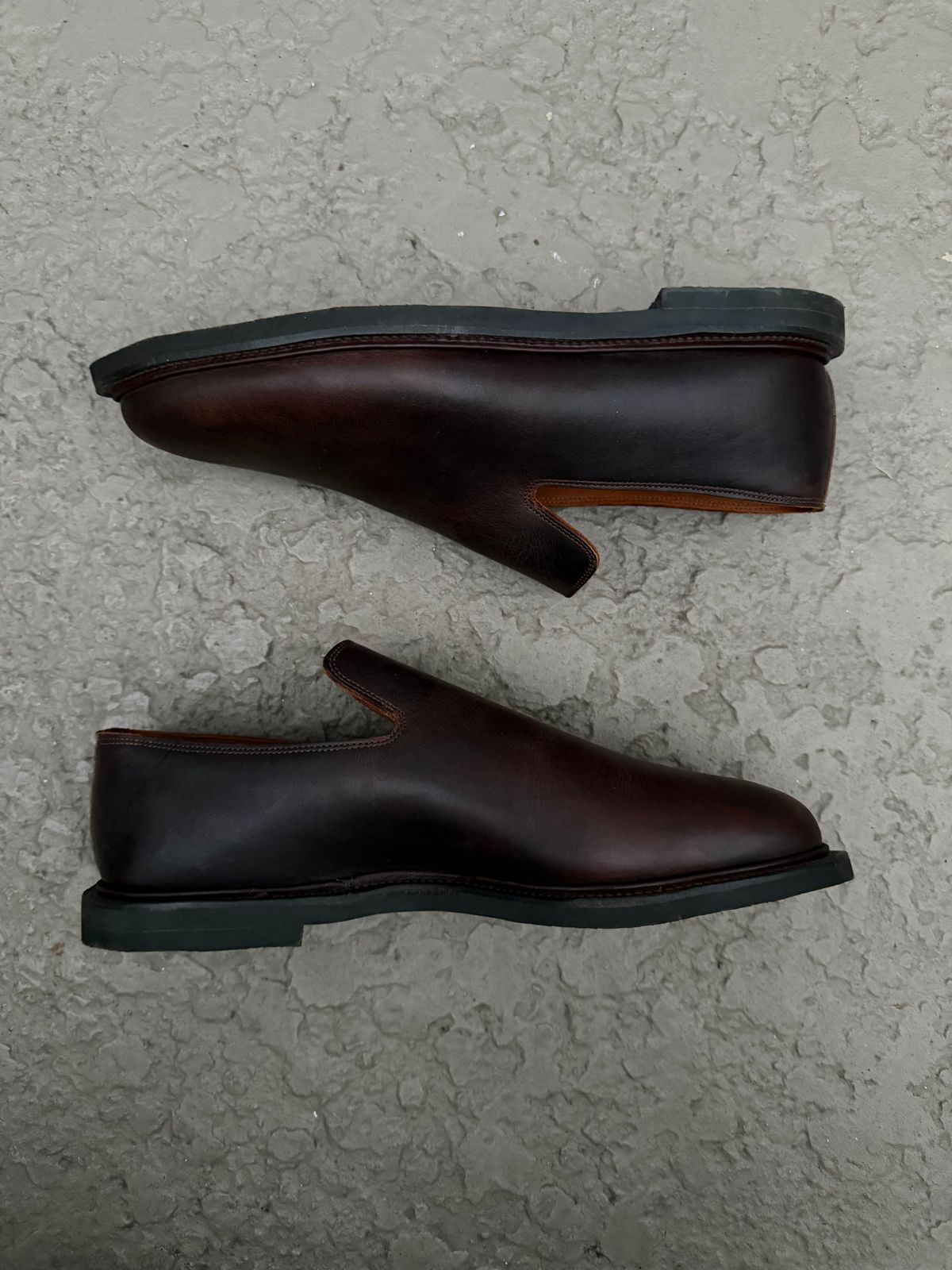 Photo by solidsalami117 on November 1, 2025 of the Viberg Slipper in C.F. Stead Whiskey Phoenix.