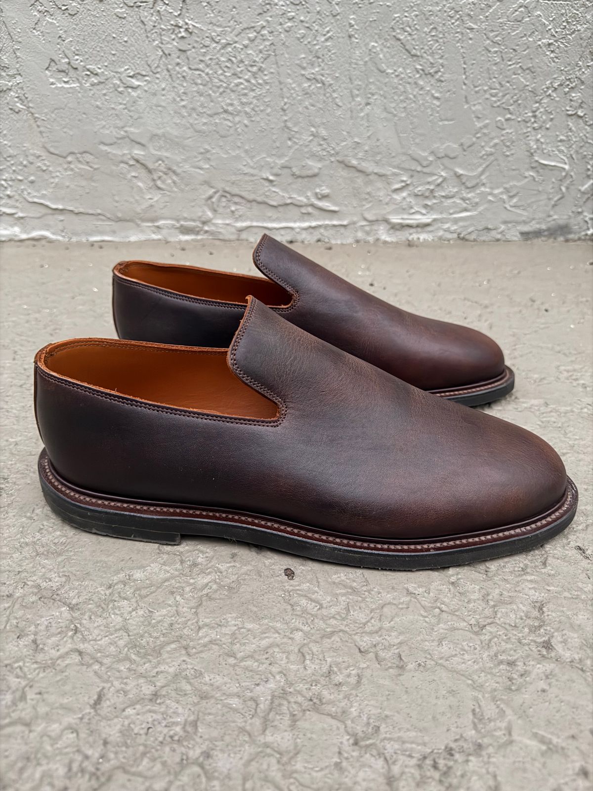 Photo by solidsalami117 on November 1, 2025 of the Viberg Slipper in C.F. Stead Whiskey Phoenix.