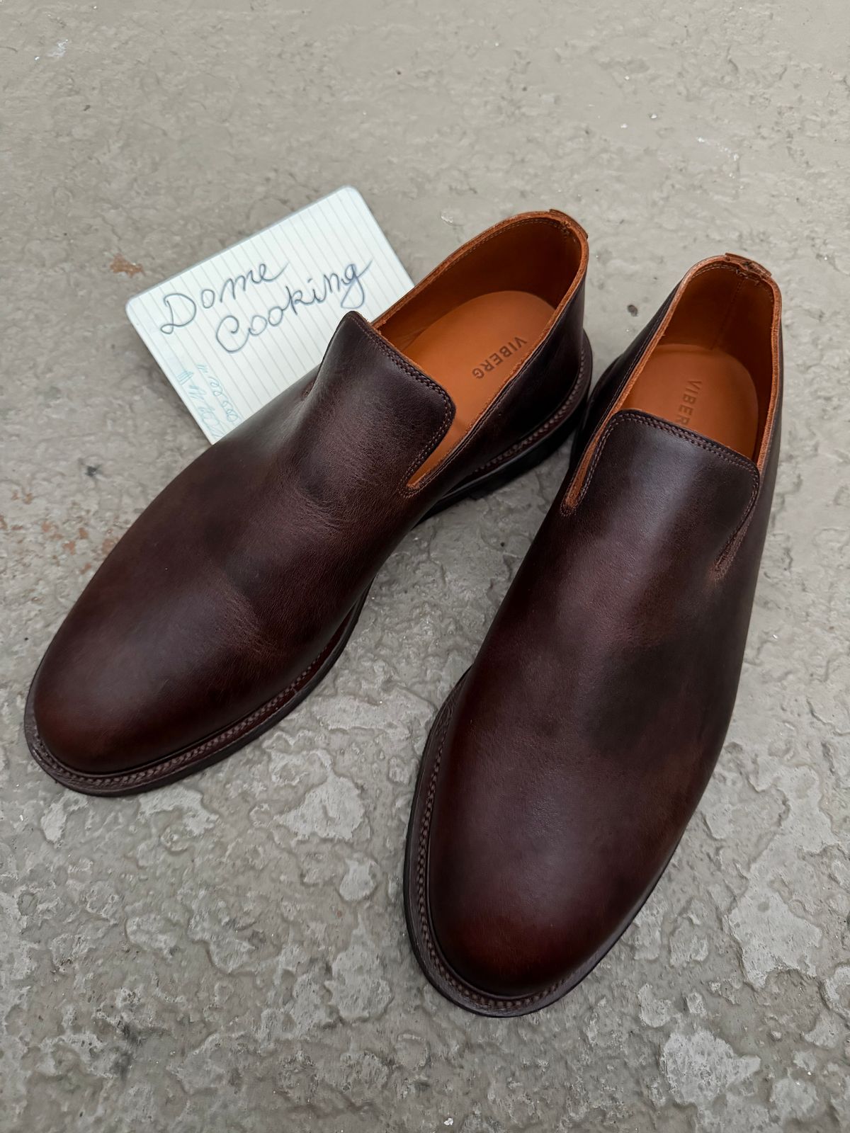 Photo by solidsalami117 on November 1, 2025 of the Viberg Slipper in C.F. Stead Whiskey Phoenix.