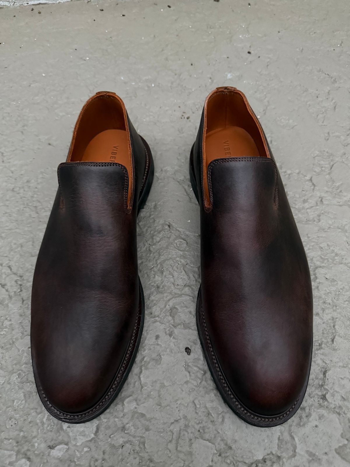 Photo by solidsalami117 on November 1, 2025 of the Viberg Slipper in C.F. Stead Whiskey Phoenix.