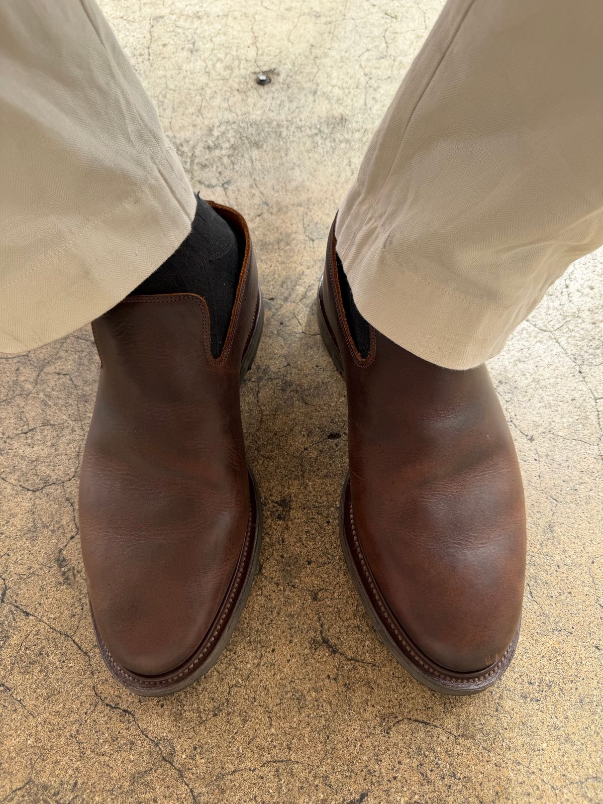 Photo by solidsalami117 on November 13, 2025 of the Viberg Slipper in C.F. Stead Whiskey Phoenix.