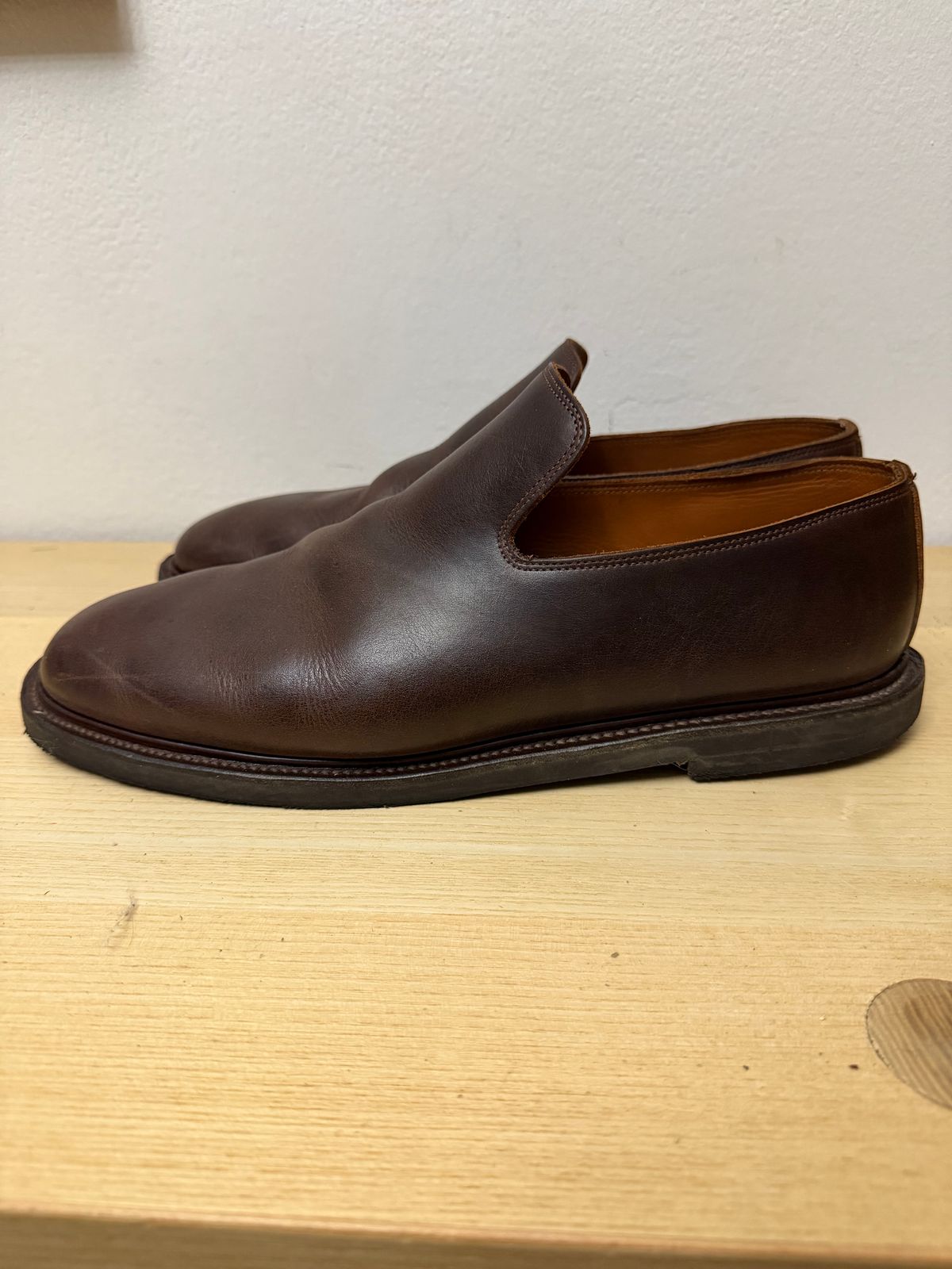 Photo by solidsalami117 on December 6, 2025 of the Viberg Slipper in C.F. Stead Whiskey Phoenix.