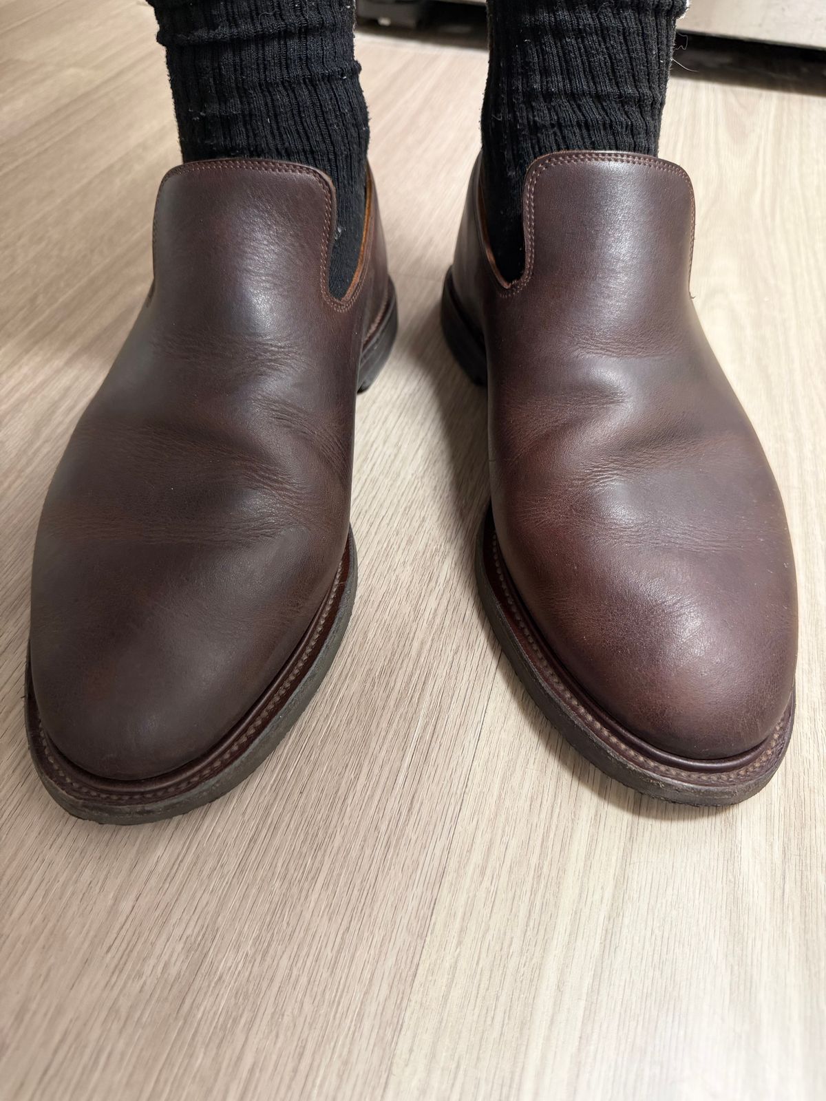 Photo by solidsalami117 on January 6, 2026 of the Viberg Slipper in C.F. Stead Whiskey Phoenix.