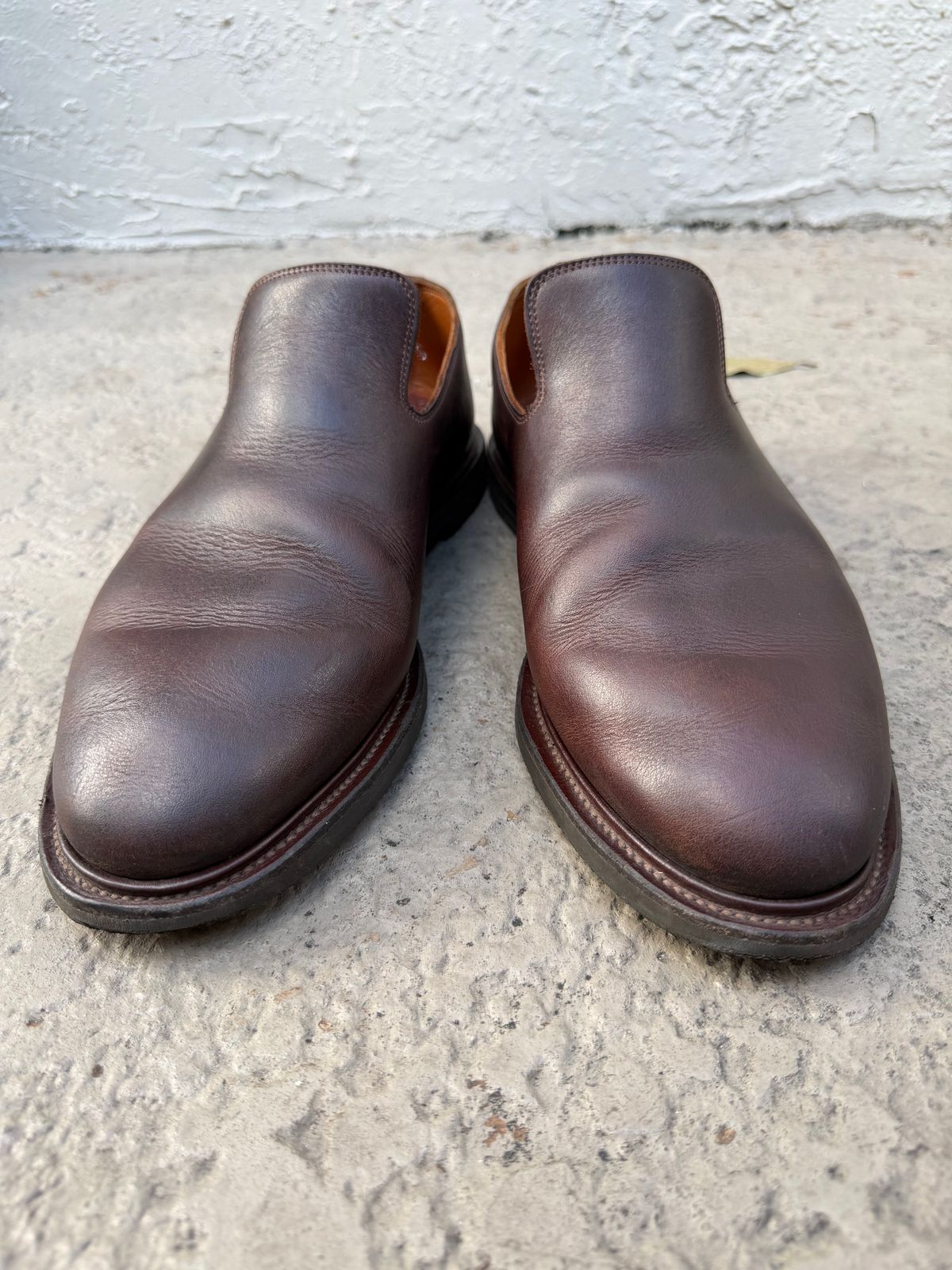 Photo by solidsalami117 on January 5, 2026 of the Viberg Slipper in C.F. Stead Whiskey Phoenix.