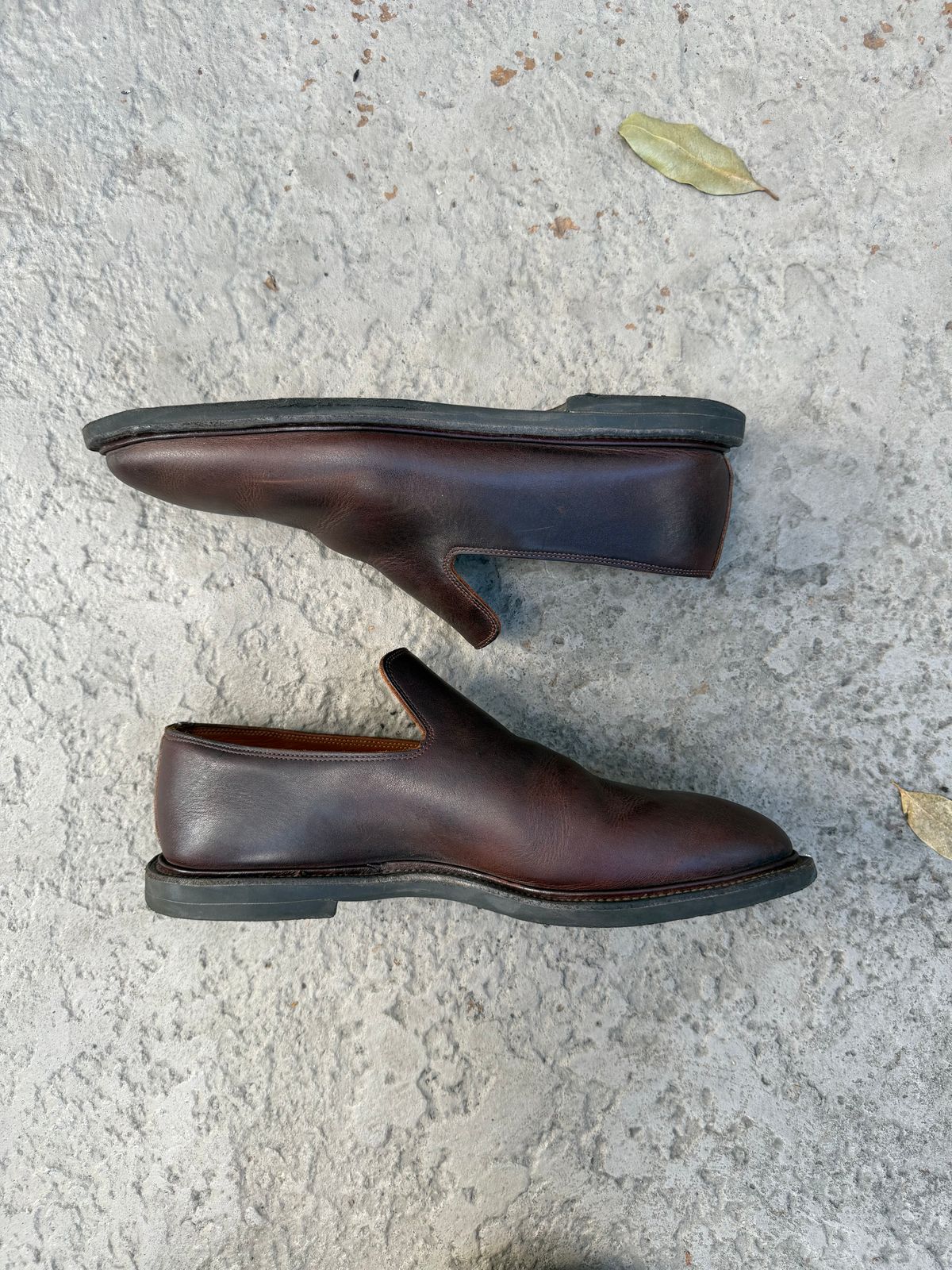 Photo by solidsalami117 on January 5, 2026 of the Viberg Slipper in C.F. Stead Whiskey Phoenix.