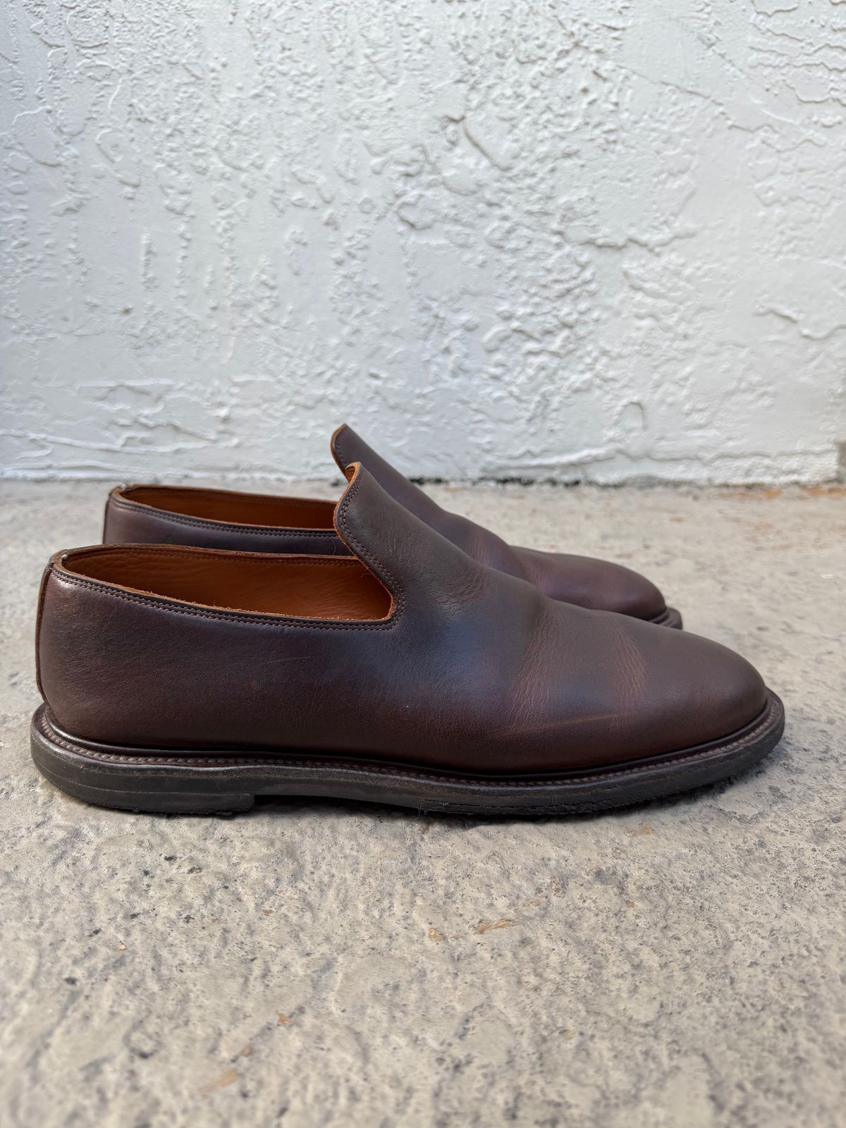 Photo by solidsalami117 on January 5, 2026 of the Viberg Slipper in C.F. Stead Whiskey Phoenix.