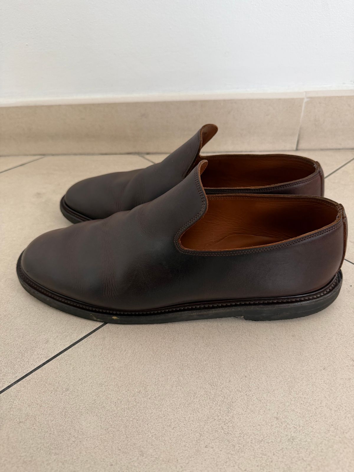 Photo by solidsalami117 on February 5, 2026 of the Viberg Slipper in C.F. Stead Whiskey Phoenix.