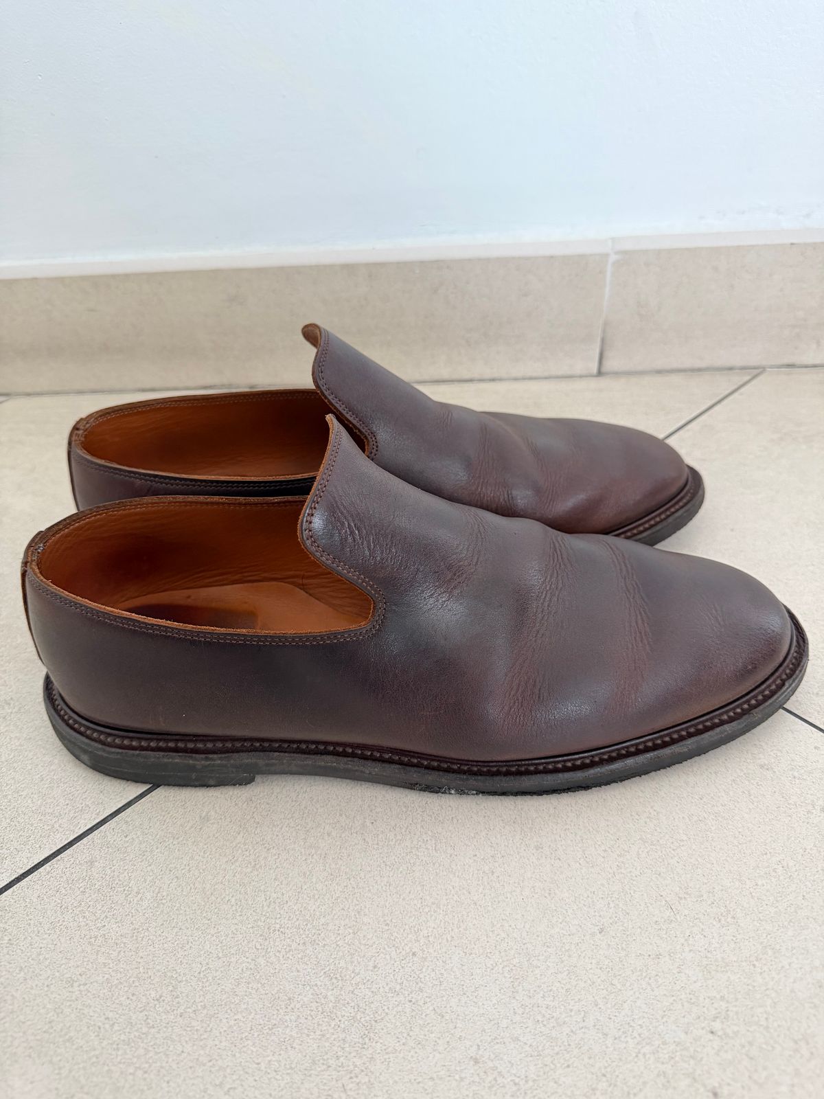 Photo by solidsalami117 on February 5, 2026 of the Viberg Slipper in C.F. Stead Whiskey Phoenix.