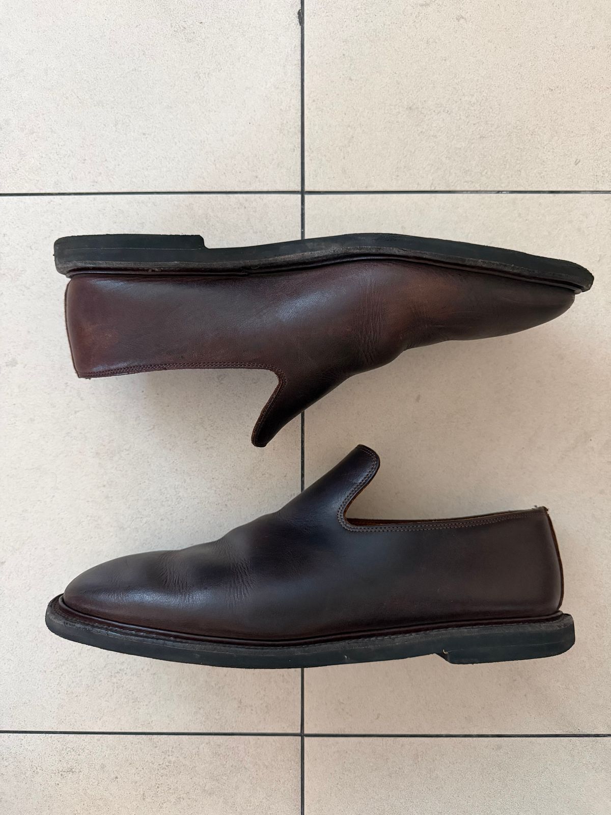 Photo by solidsalami117 on March 5, 2026 of the Viberg Slipper in C.F. Stead Whiskey Phoenix.