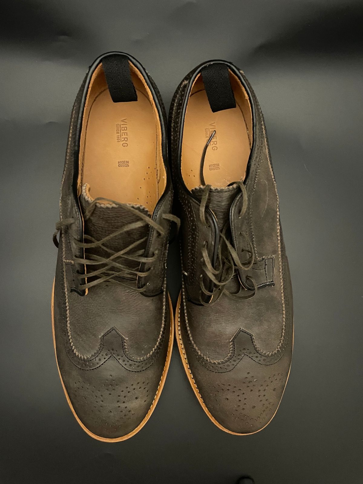 Photo by solidsalami117 on October 8, 2024 of the Viberg Brogue Shoe in Dust Calf.