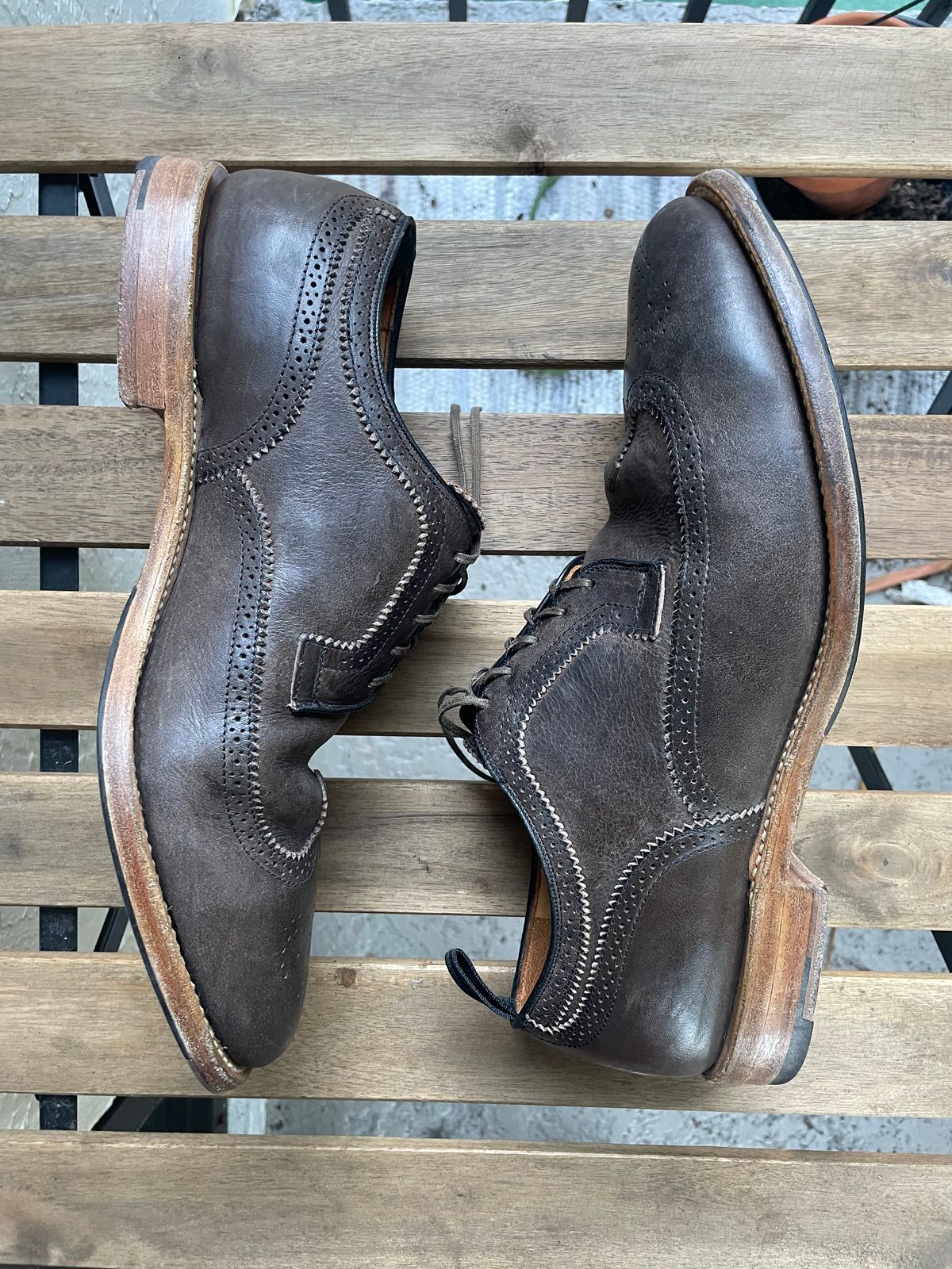 Photo by solidsalami117 on November 5, 2024 of the Viberg Brogue Shoe in Dust Calf.