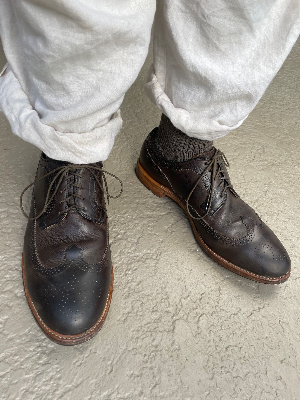 Photo by solidsalami117 on April 5, 2025 of the Viberg Brogue Shoe in Dust Calf.